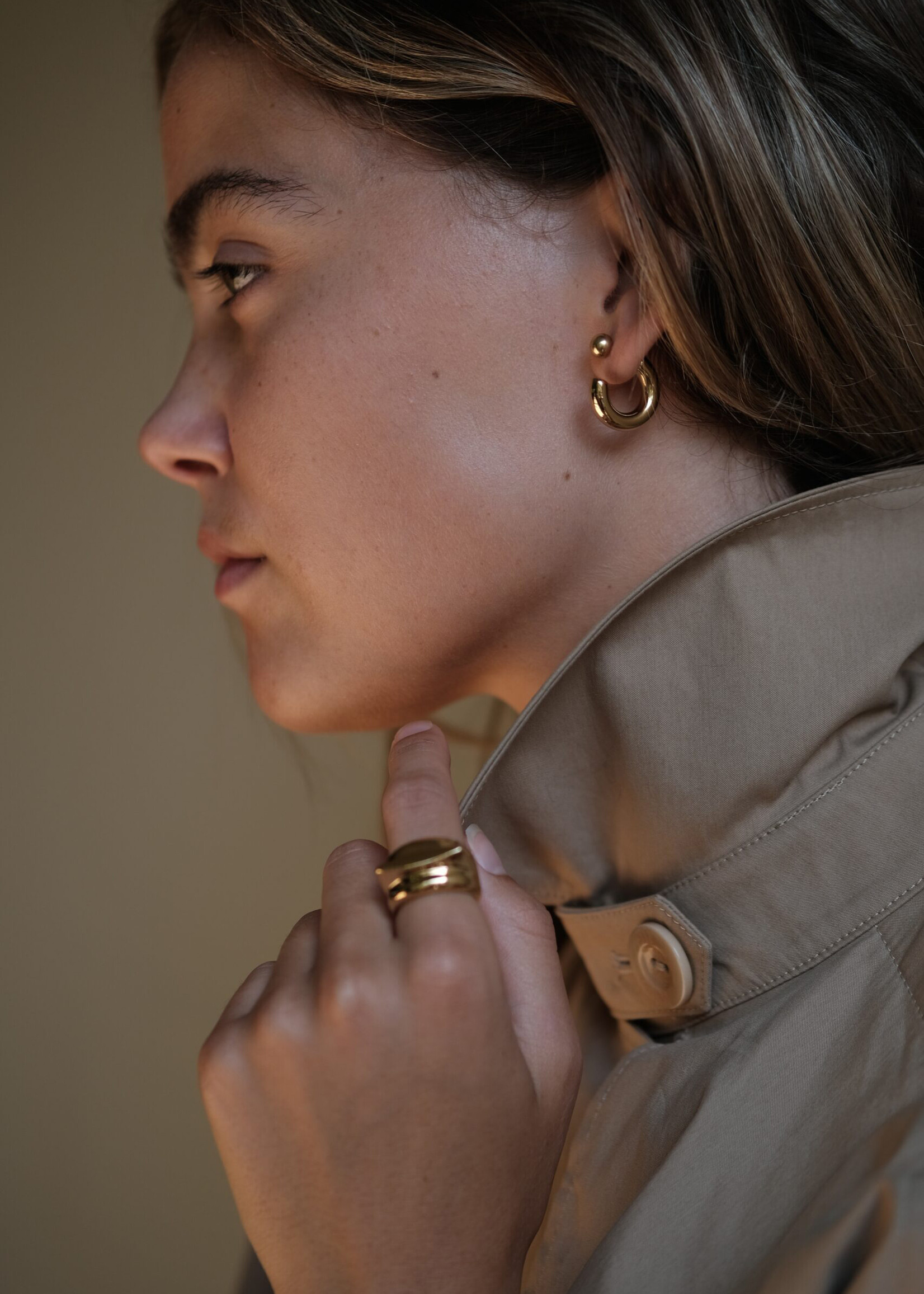 Bandhu Hoop Dot Earrings - Gold