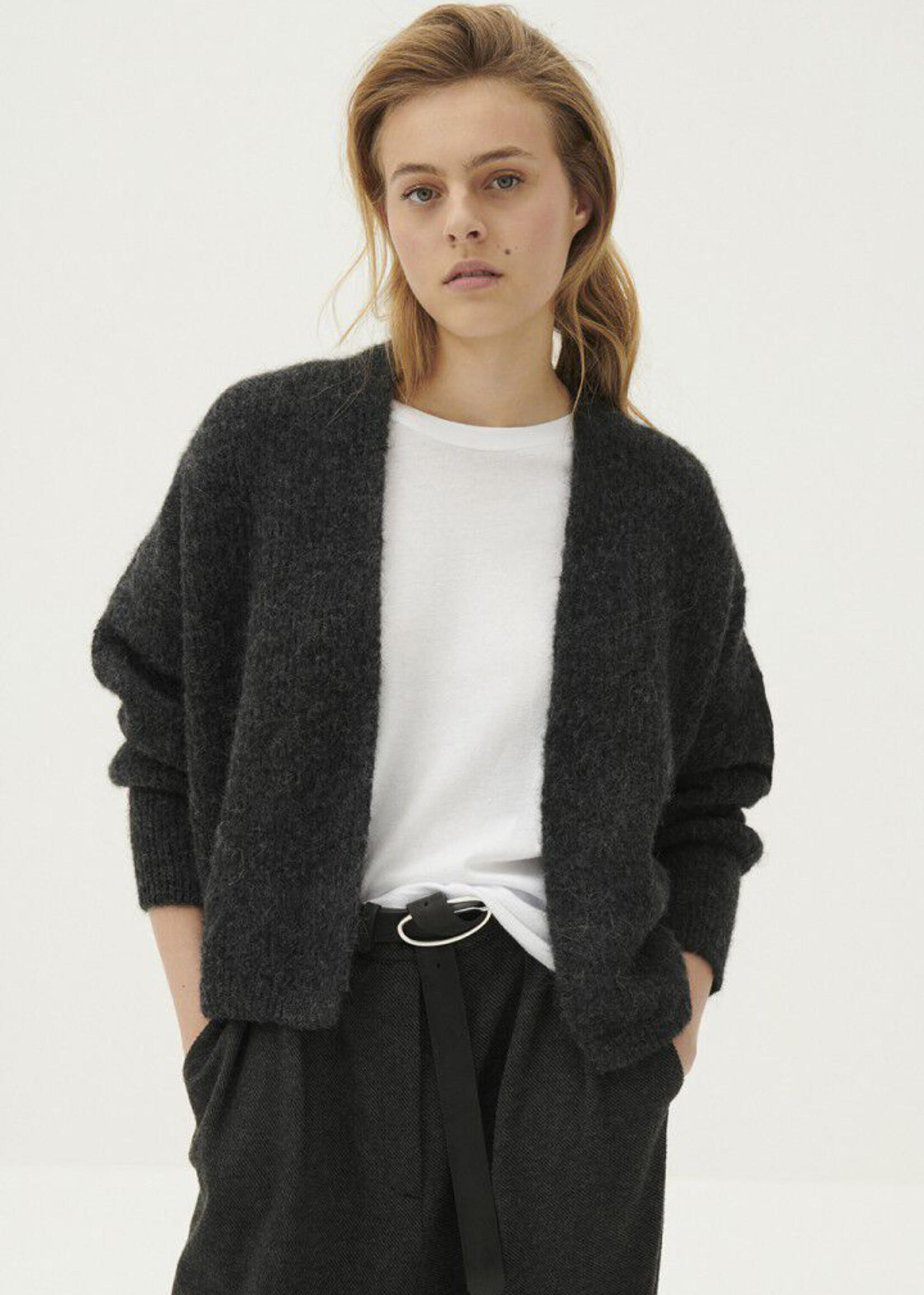 American Vintage East Cardigan - Charcoal Melange