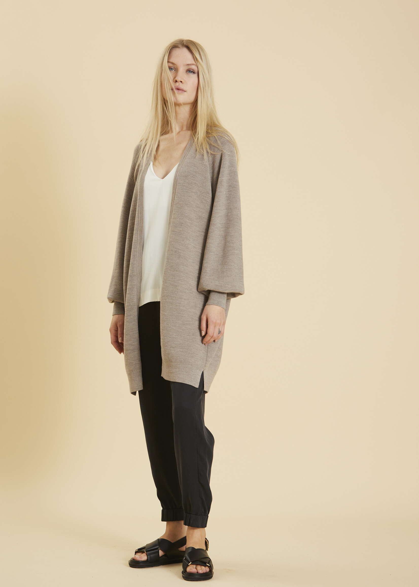 Sibin/Linnebjerg Kalie Cardigan - Melange Sand