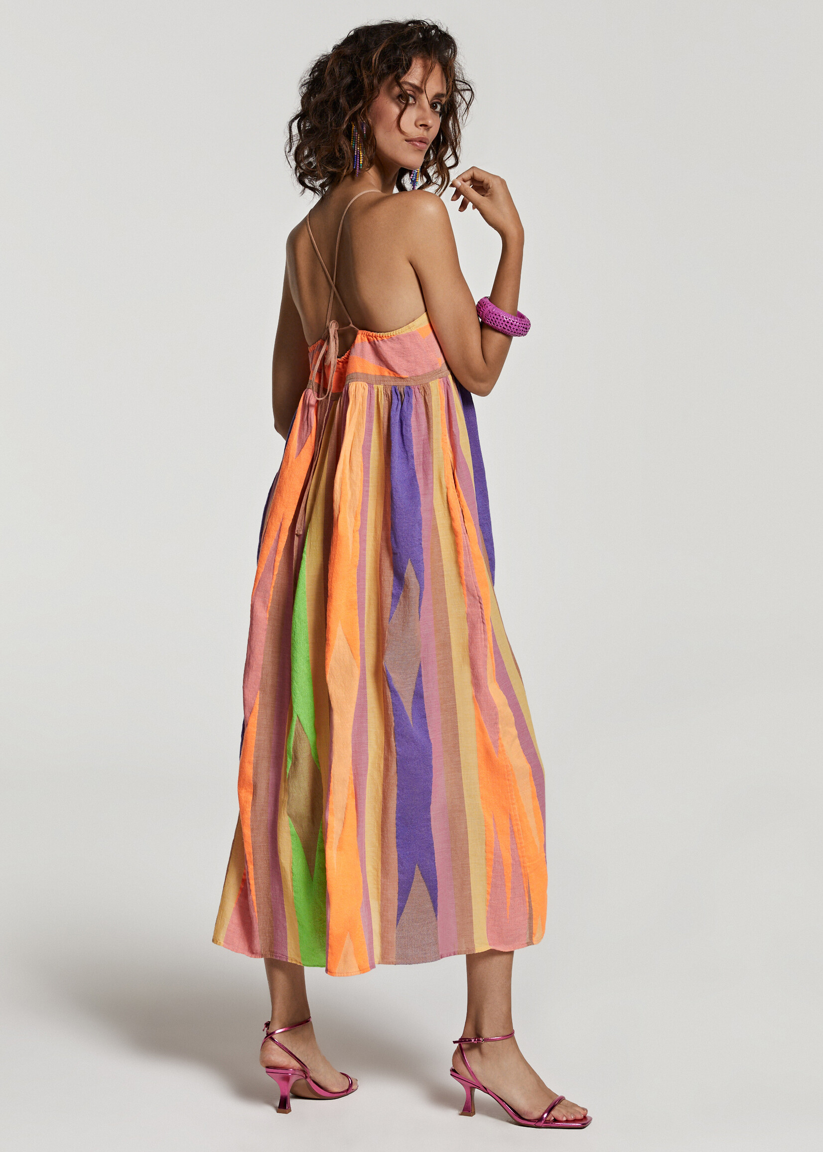 Devotion Red Iaspis Maxi Dress - Beige / Blue