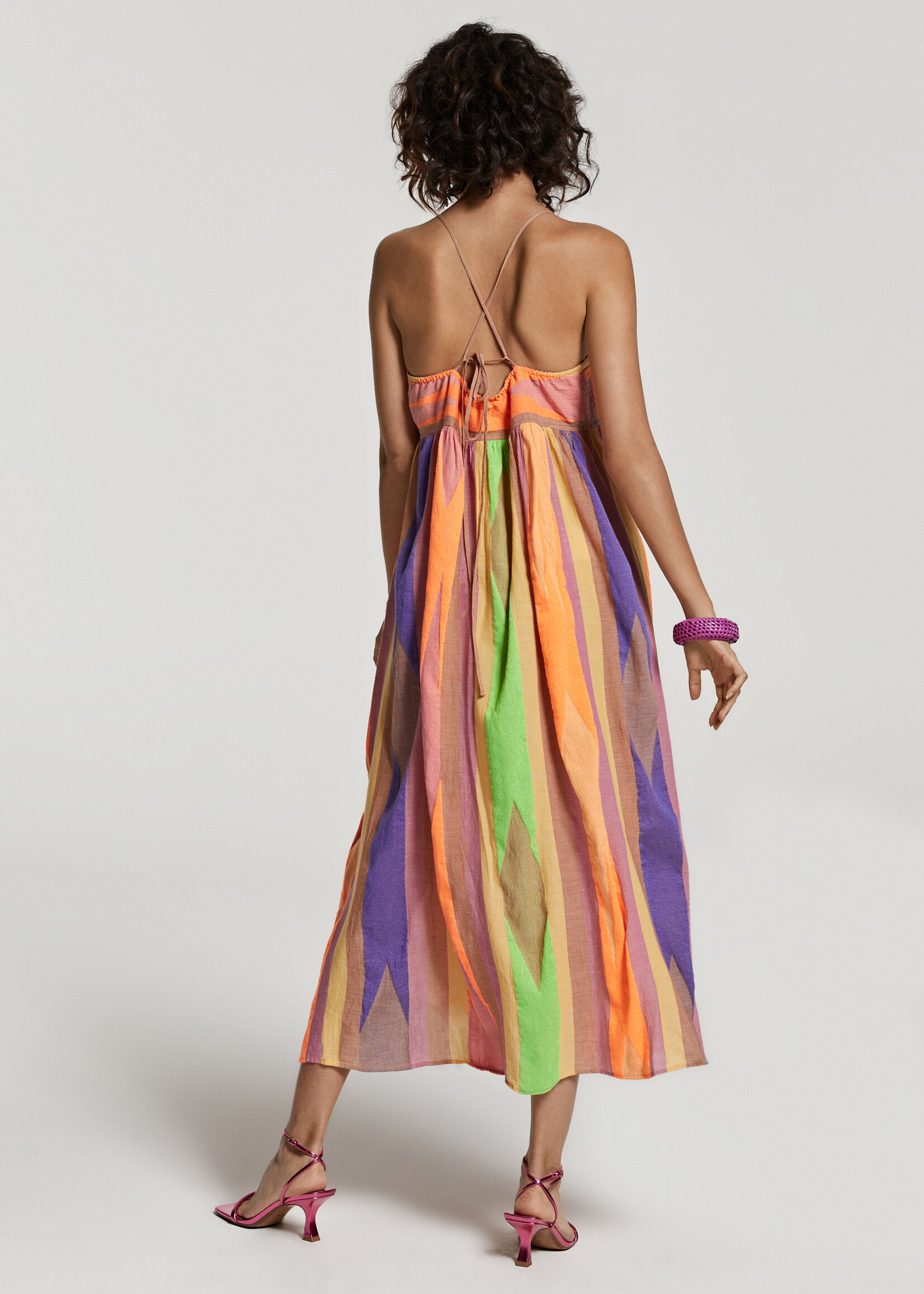 Devotion Red Iaspis Maxi Dress - Beige / Blue