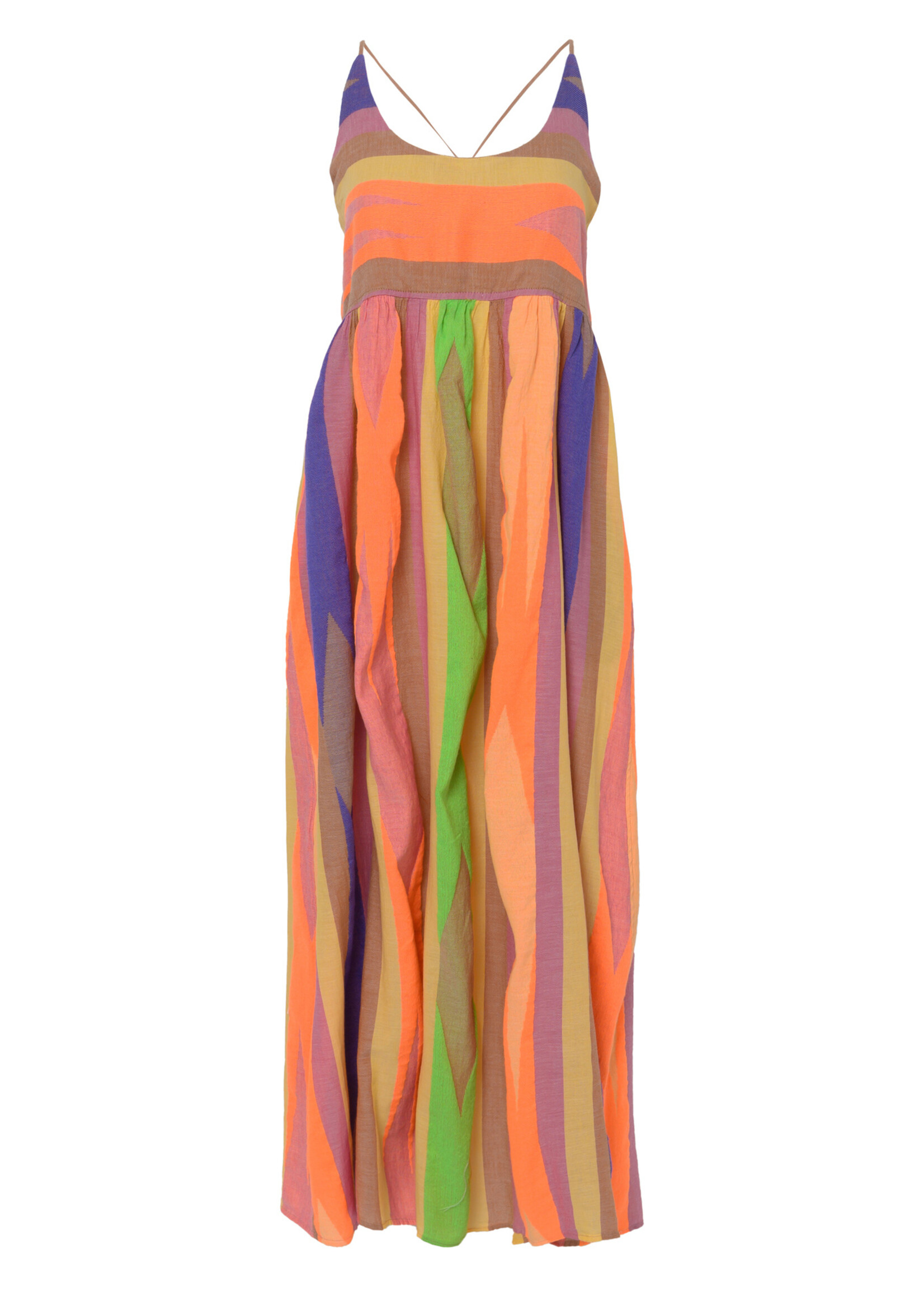 Devotion Red Iaspis Maxi Dress - Beige / Blue