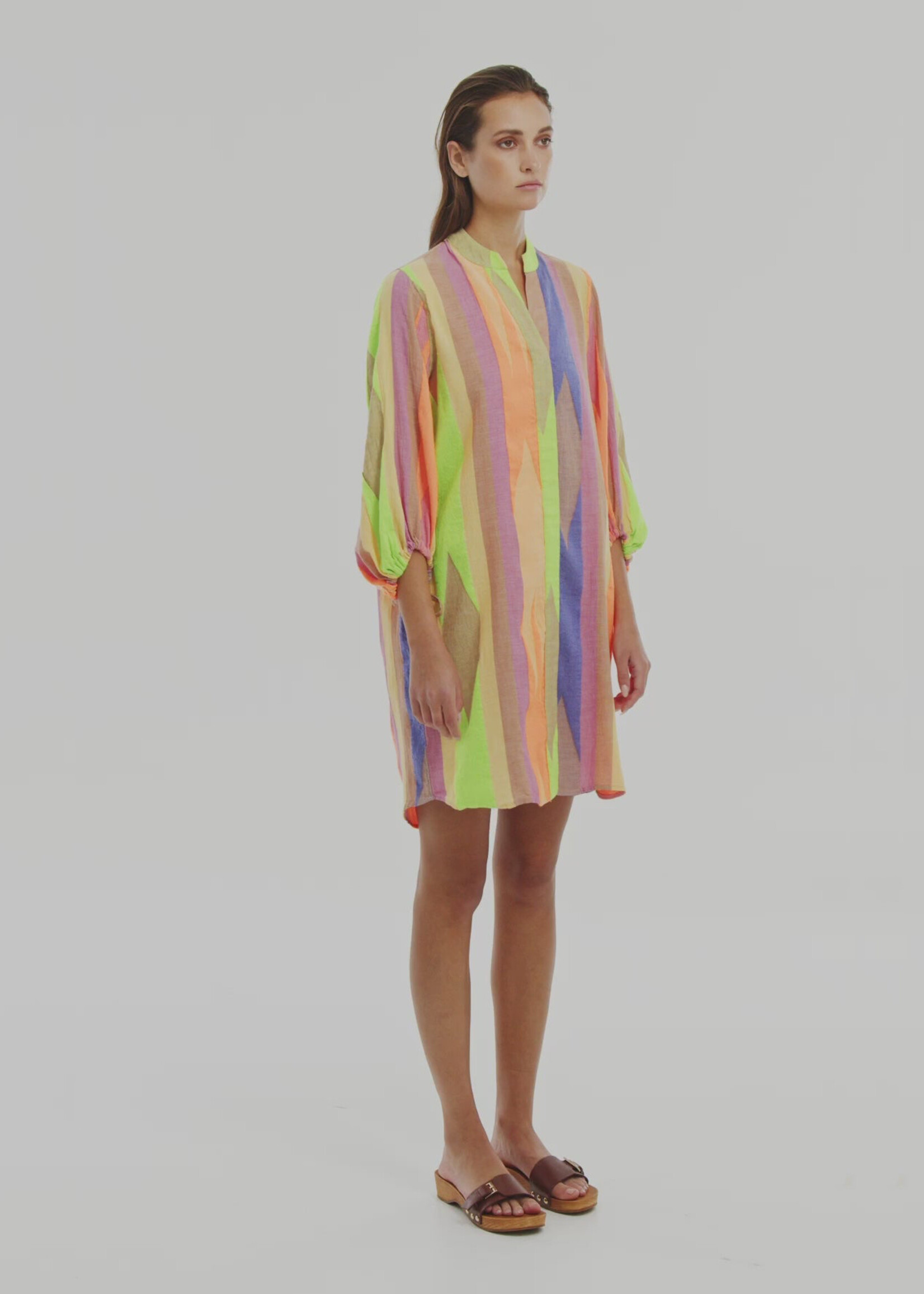 Devotion Lasithi Dress - Beige / Blue