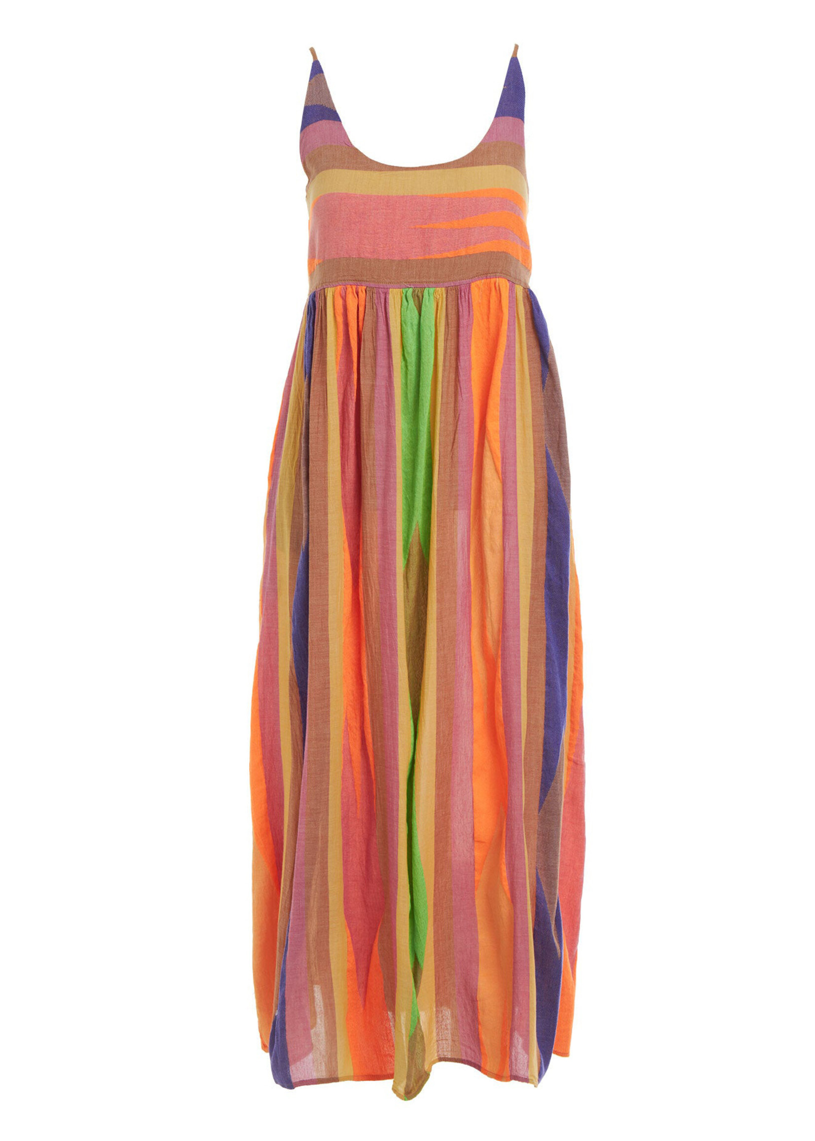 Devotion Red Iaspis Maxi Dress - Beige / Blue