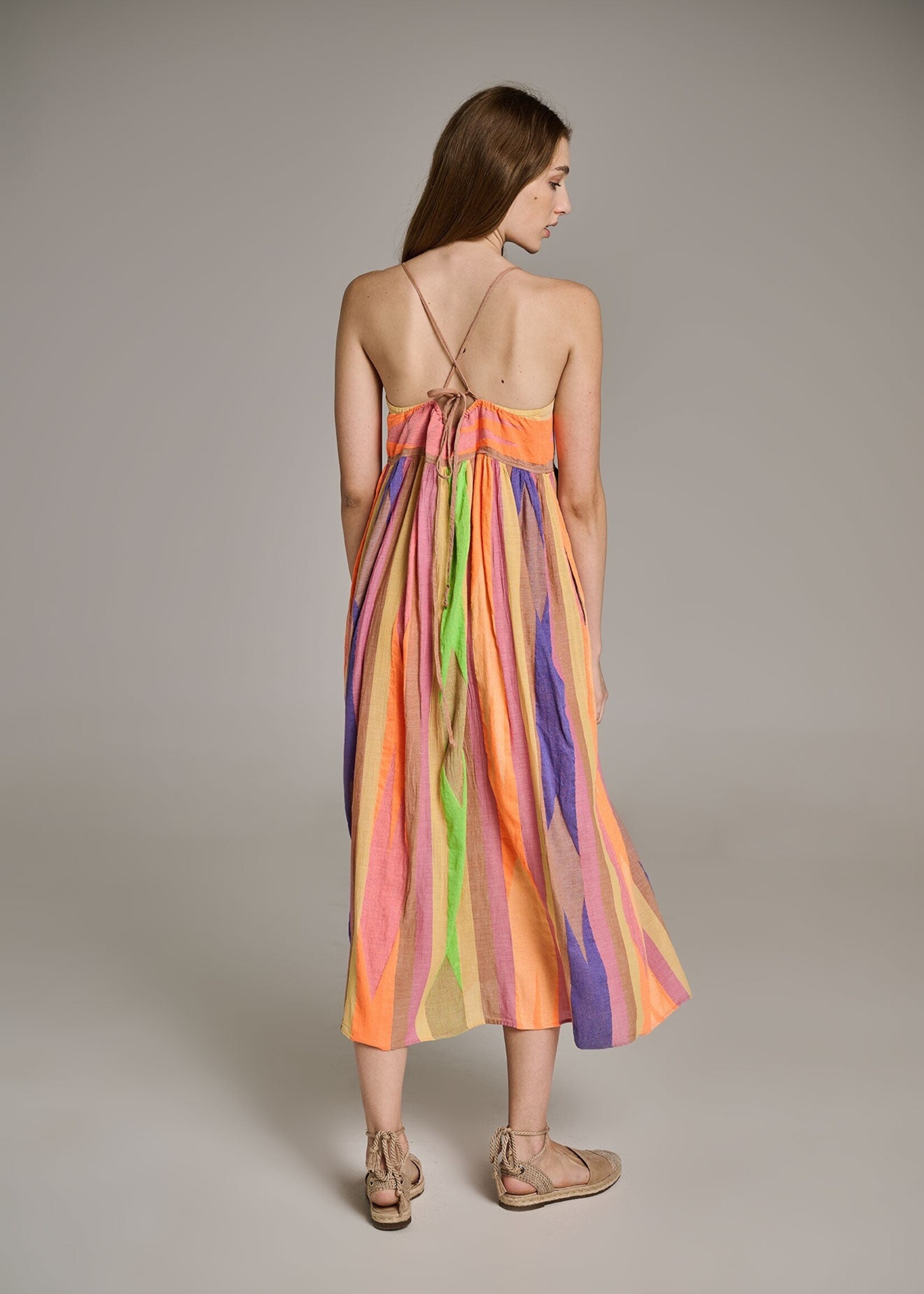 Devotion Red Iaspis Maxi Dress - Beige / Blue