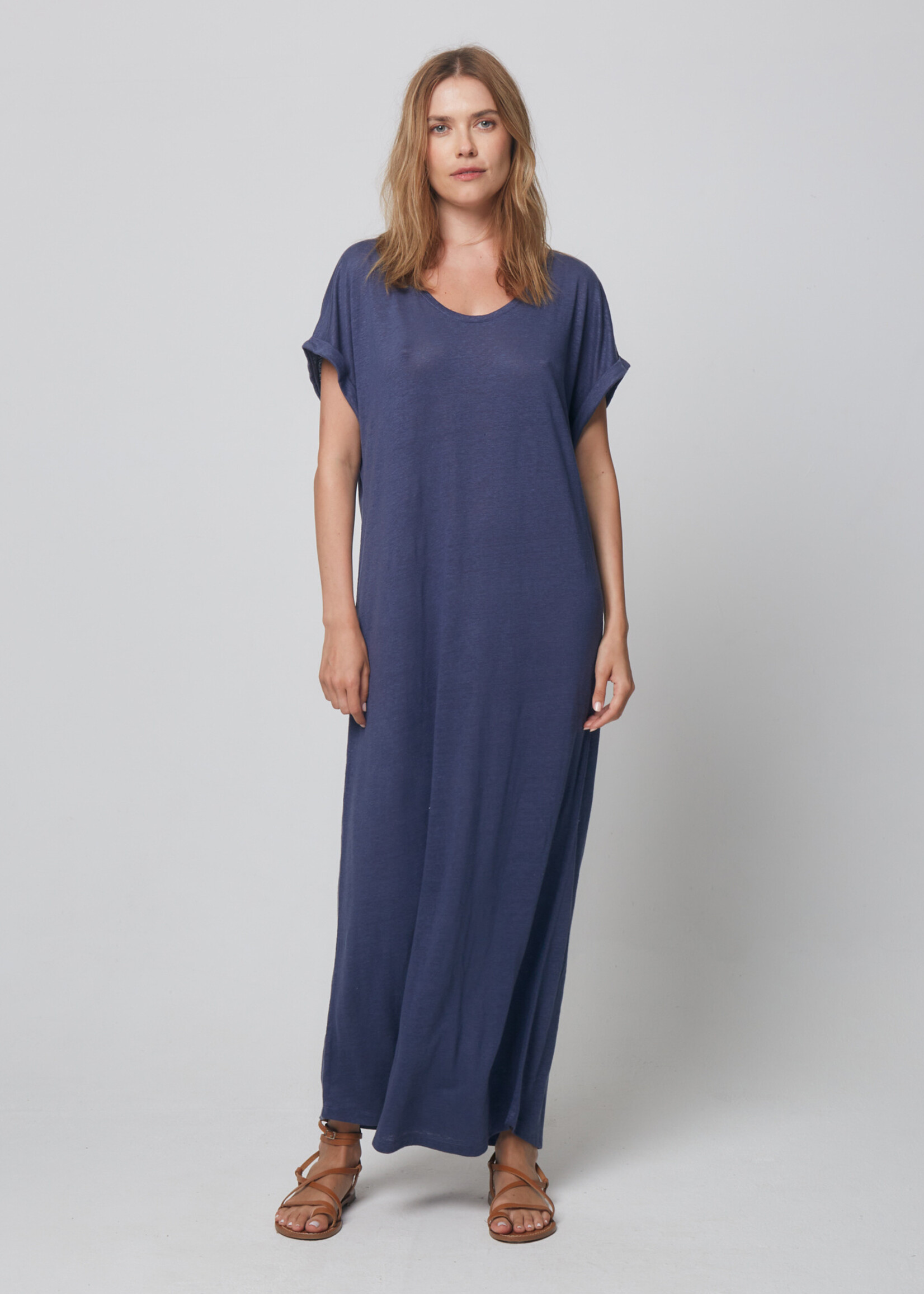 Majestic Filatures V-Neck Long Dress - Venice Blue