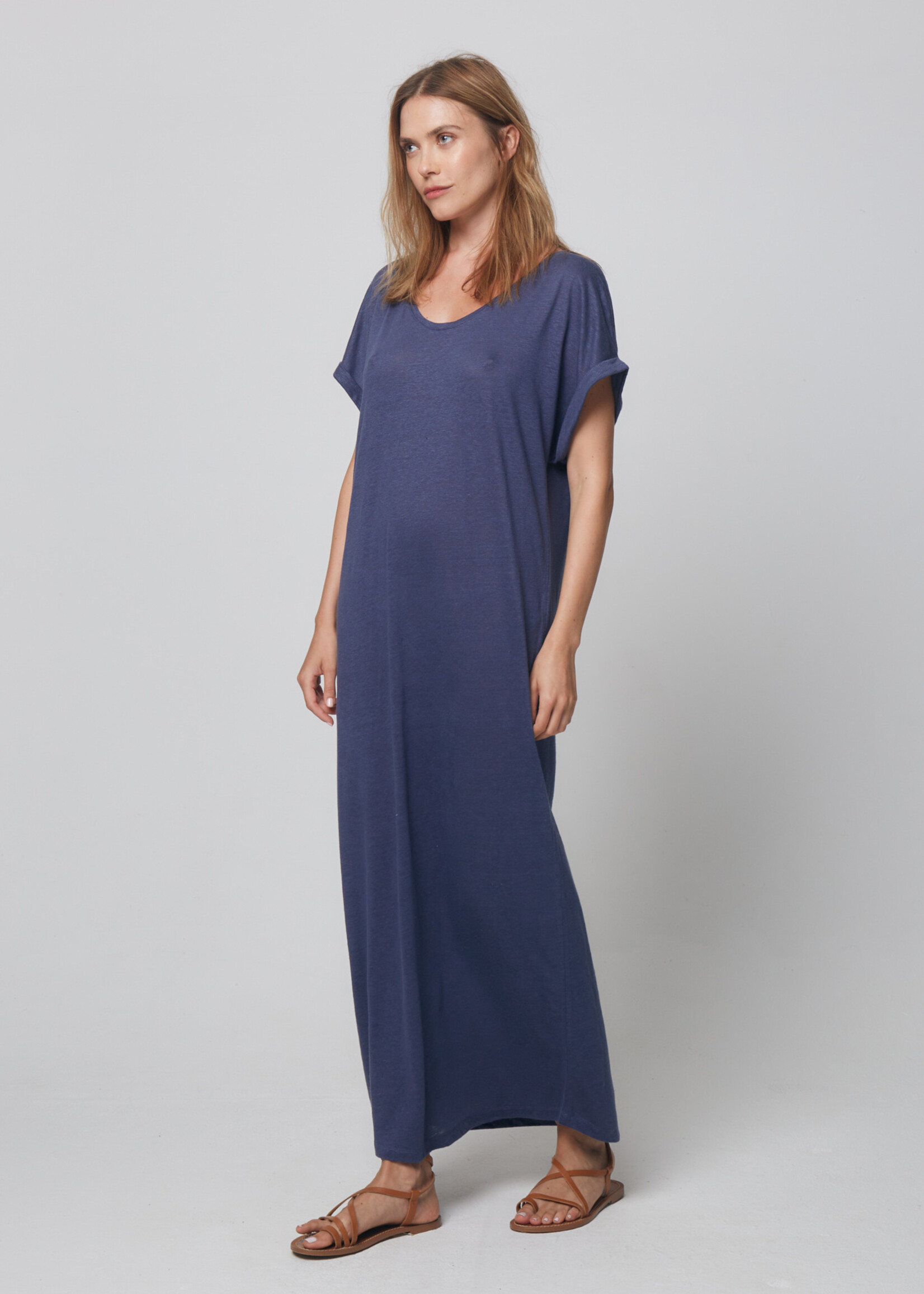 Majestic Filatures V-Neck Long Dress - Venice Blue