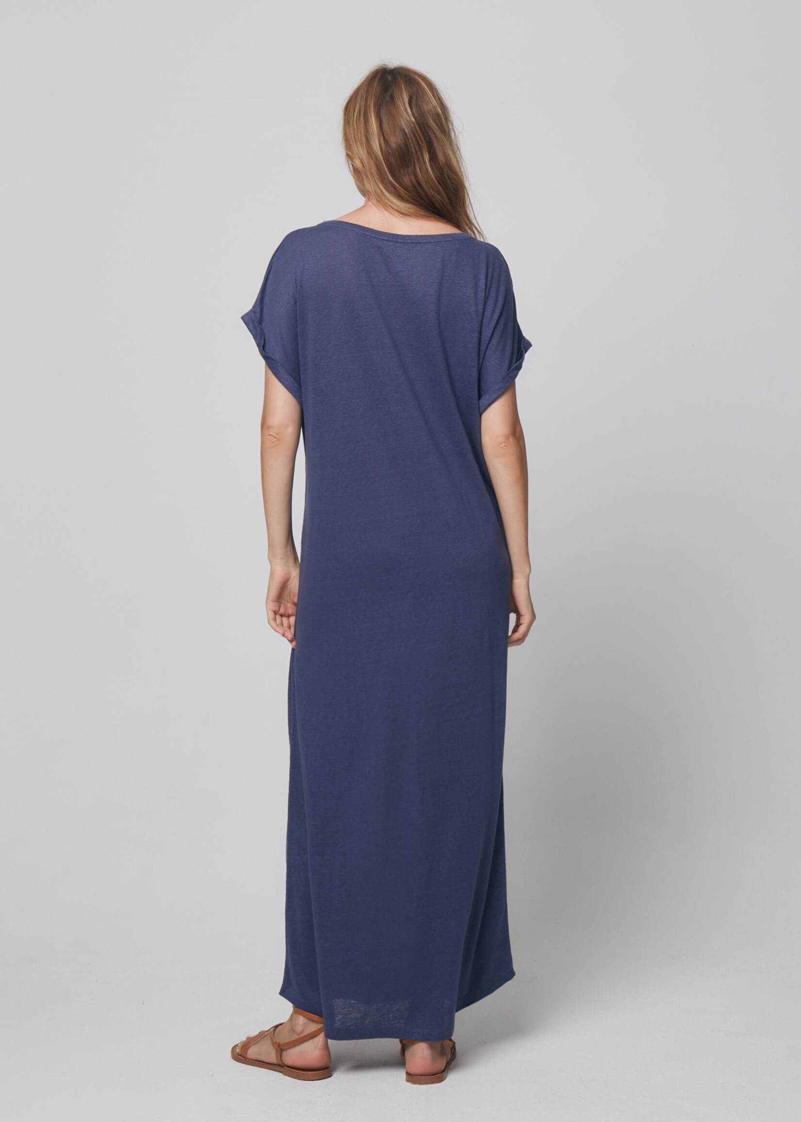 Majestic Filatures V-Neck Long Dress - Venice Blue