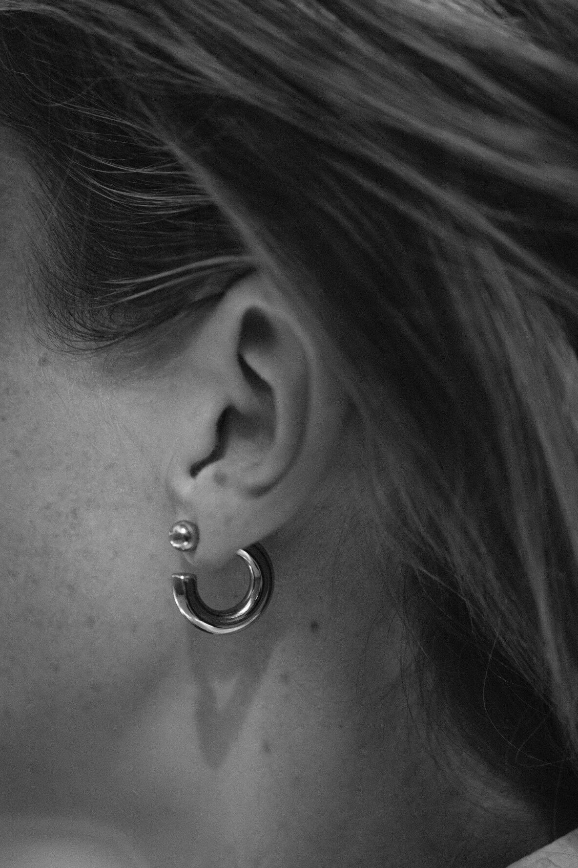 Hoop Dot Earrings - Silver-2
