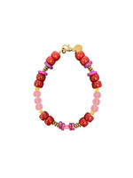 Le Petit Atelier Bracelet Glass with Coral - Ruby Sunset