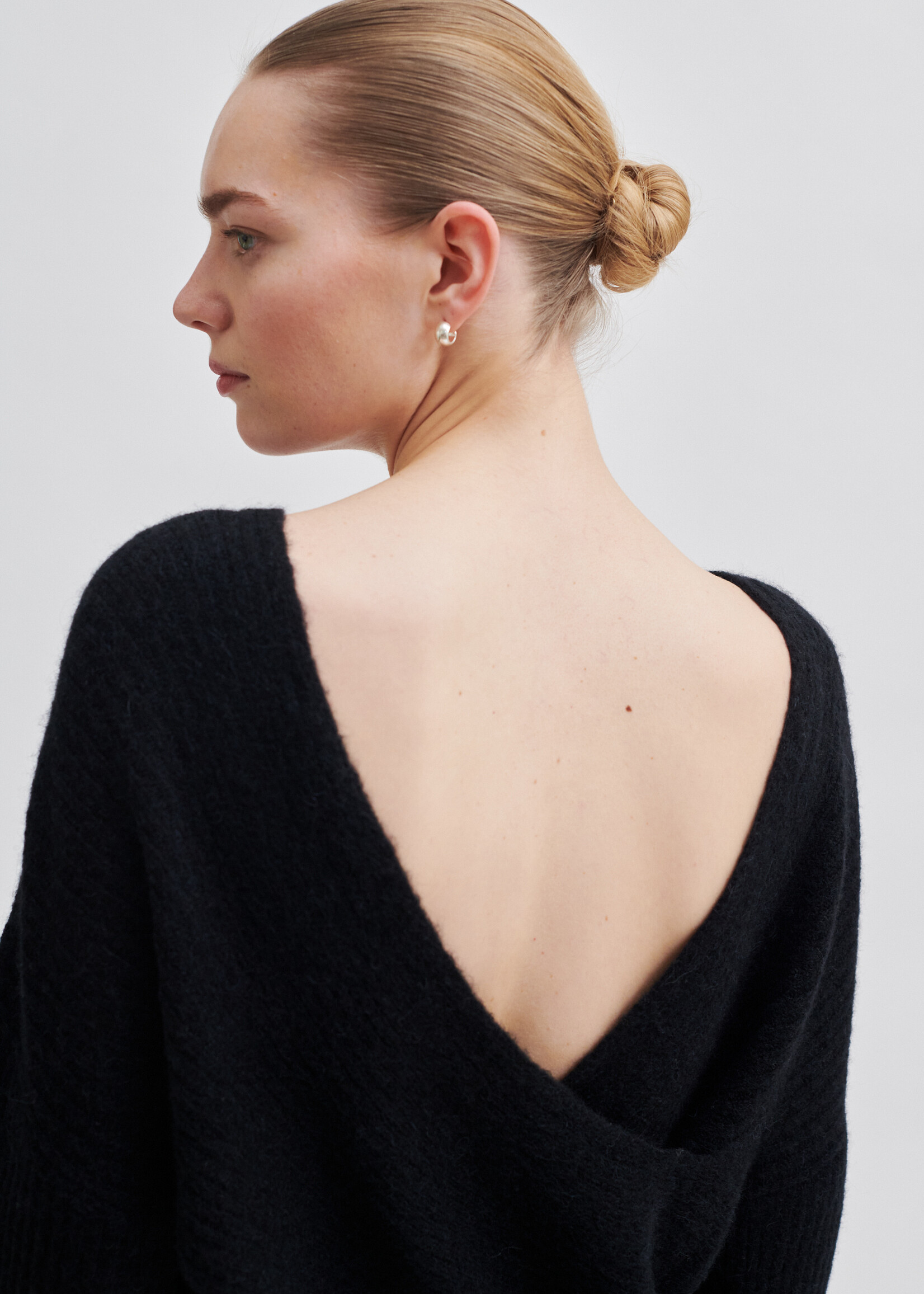Second Female Ymma Knit Open Back Jumper - Black
