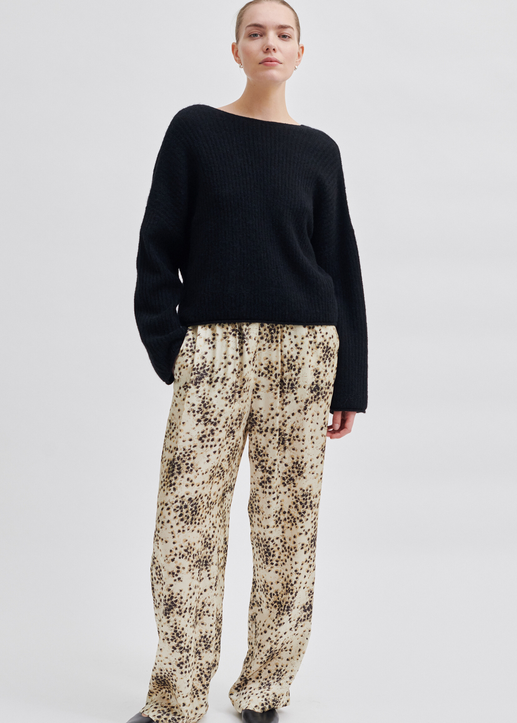 Second Female Ymma Knit Open Back Jumper - Black