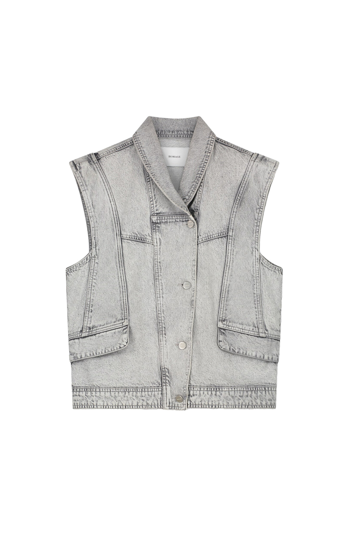 Homage to Denim Retro Denim Gilet - Acid Light Grey | RUM Amsterdam ...