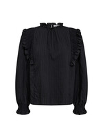 Co'Couture Selma Smock Frill Blouse - Black