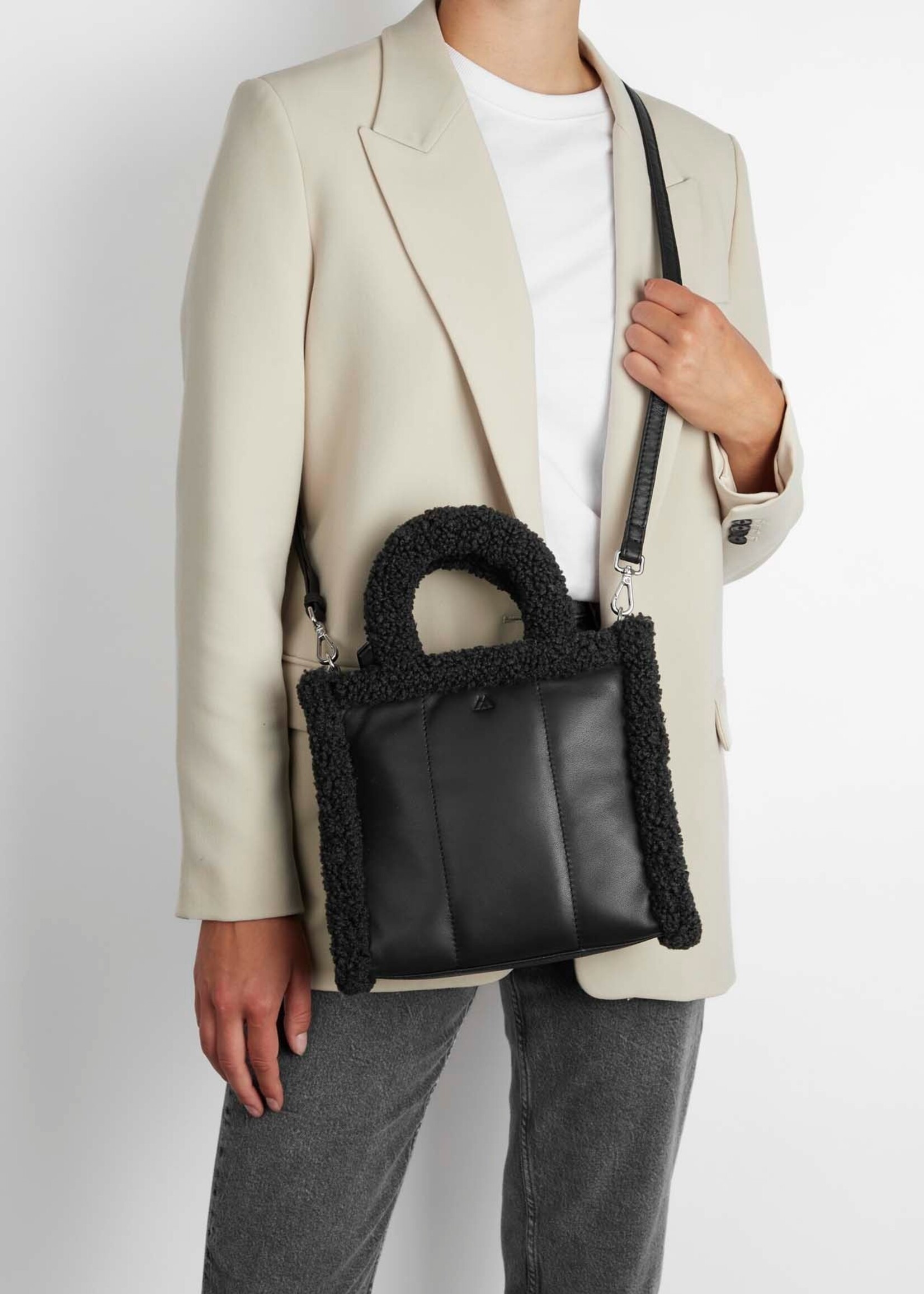Markberg Avalyn Bag - Faux Fur Mix Black