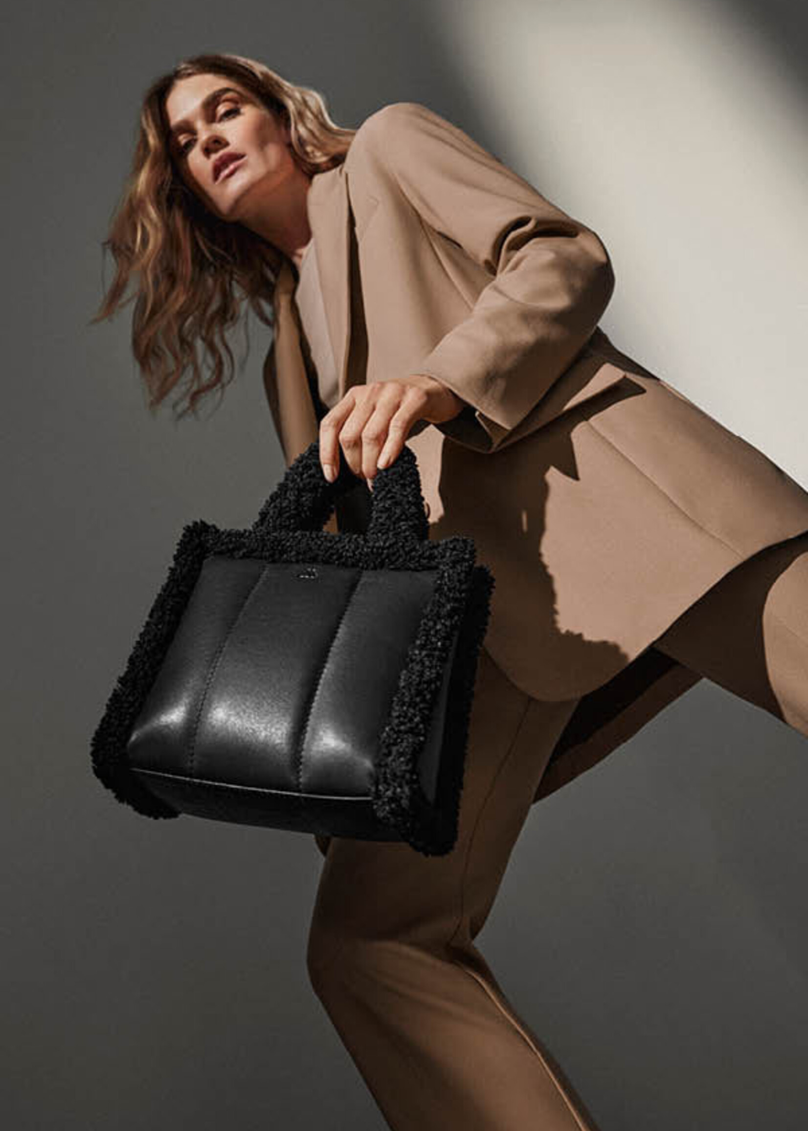 Markberg Avalyn Bag - Faux Fur Mix Black