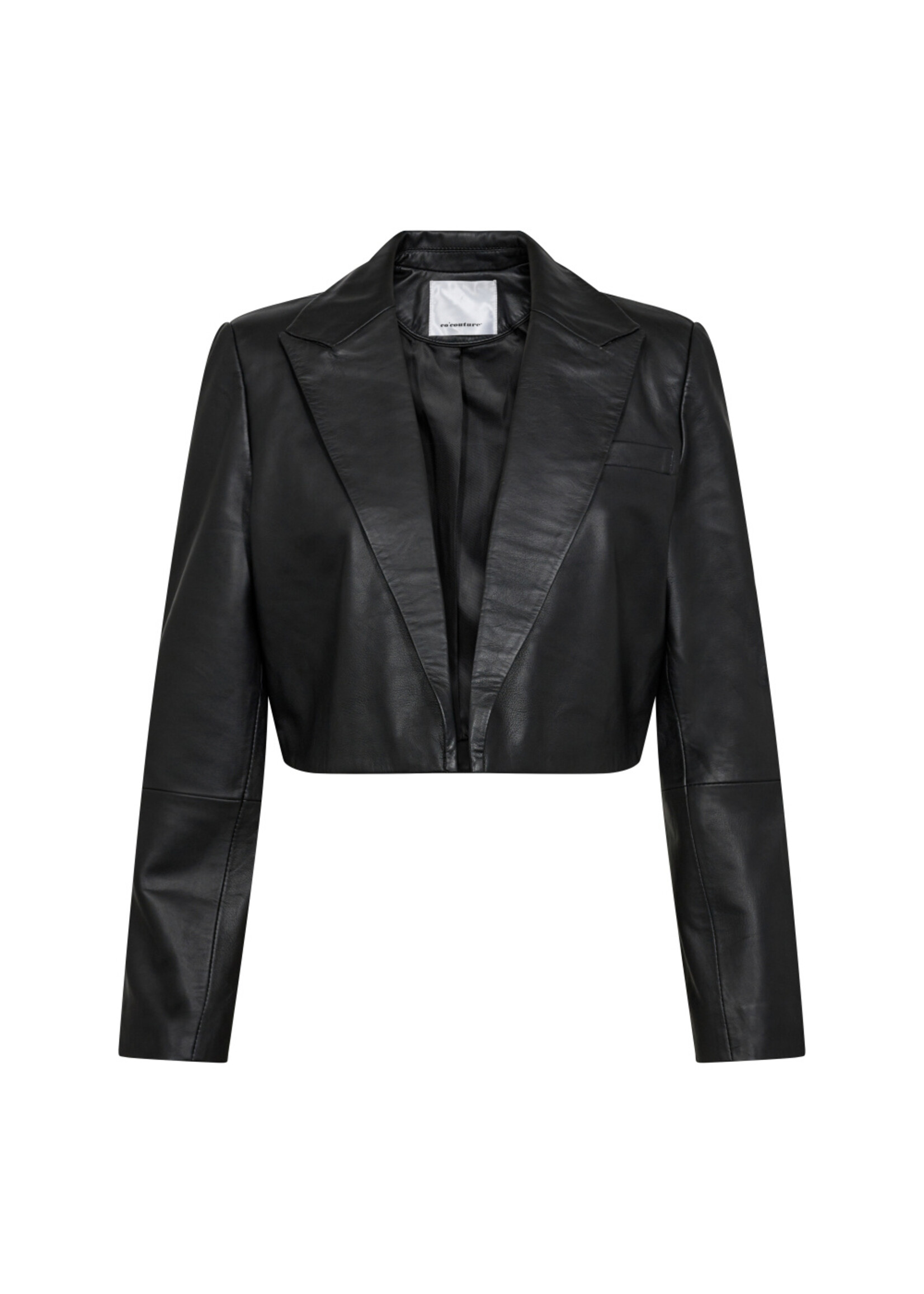 Co'Couture Phoebe Leather Crop Blazer - Black