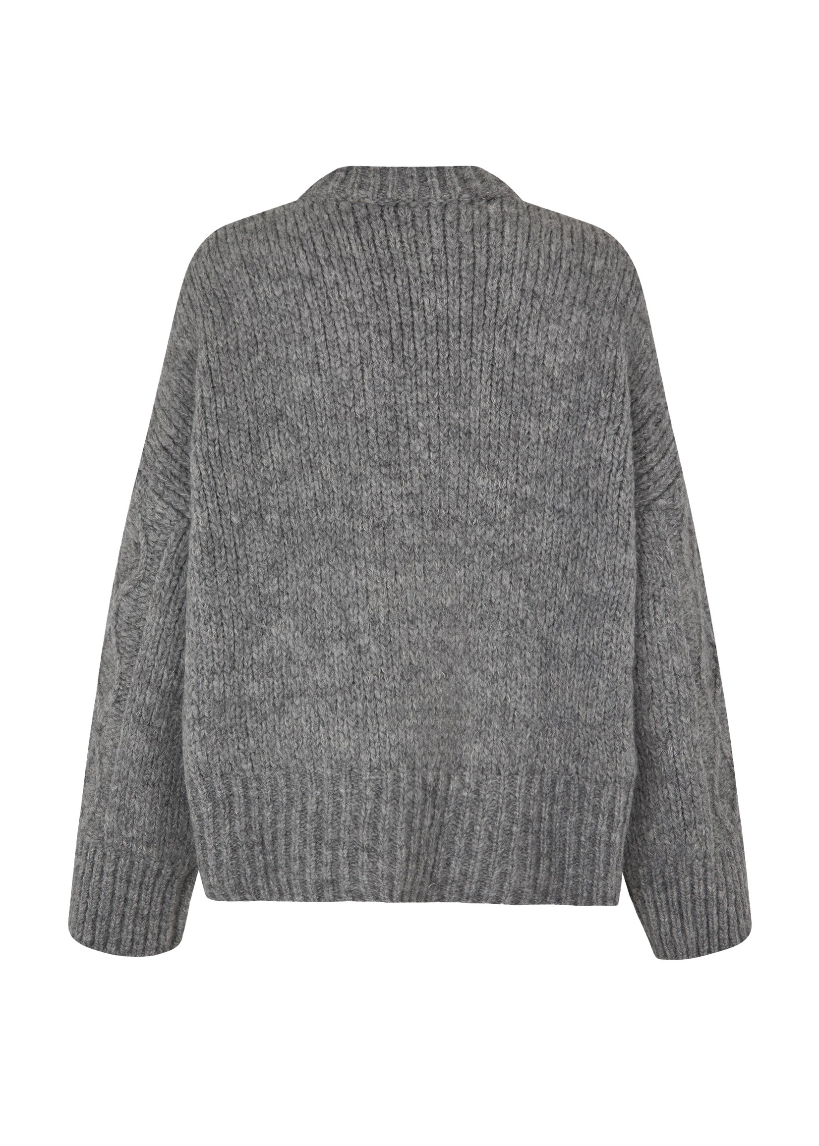Second Female Dia Knit O-Neck Jumper - Grey Melange