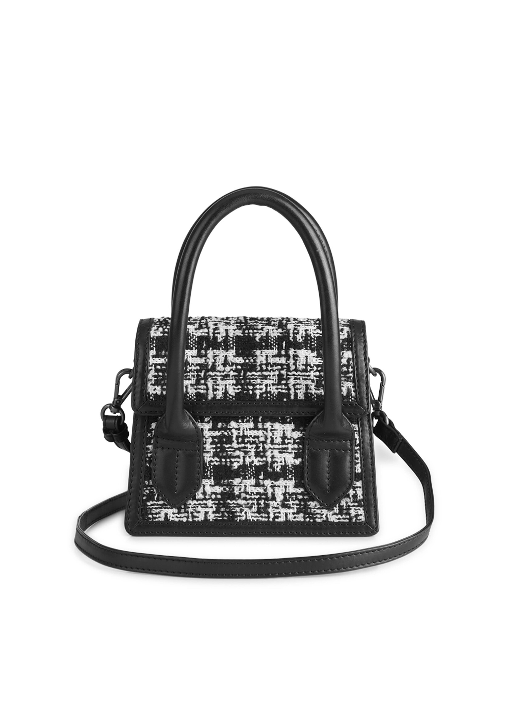 Markberg Vivienne Mini Bag - Tweed Mix Black w/ Black + Off White