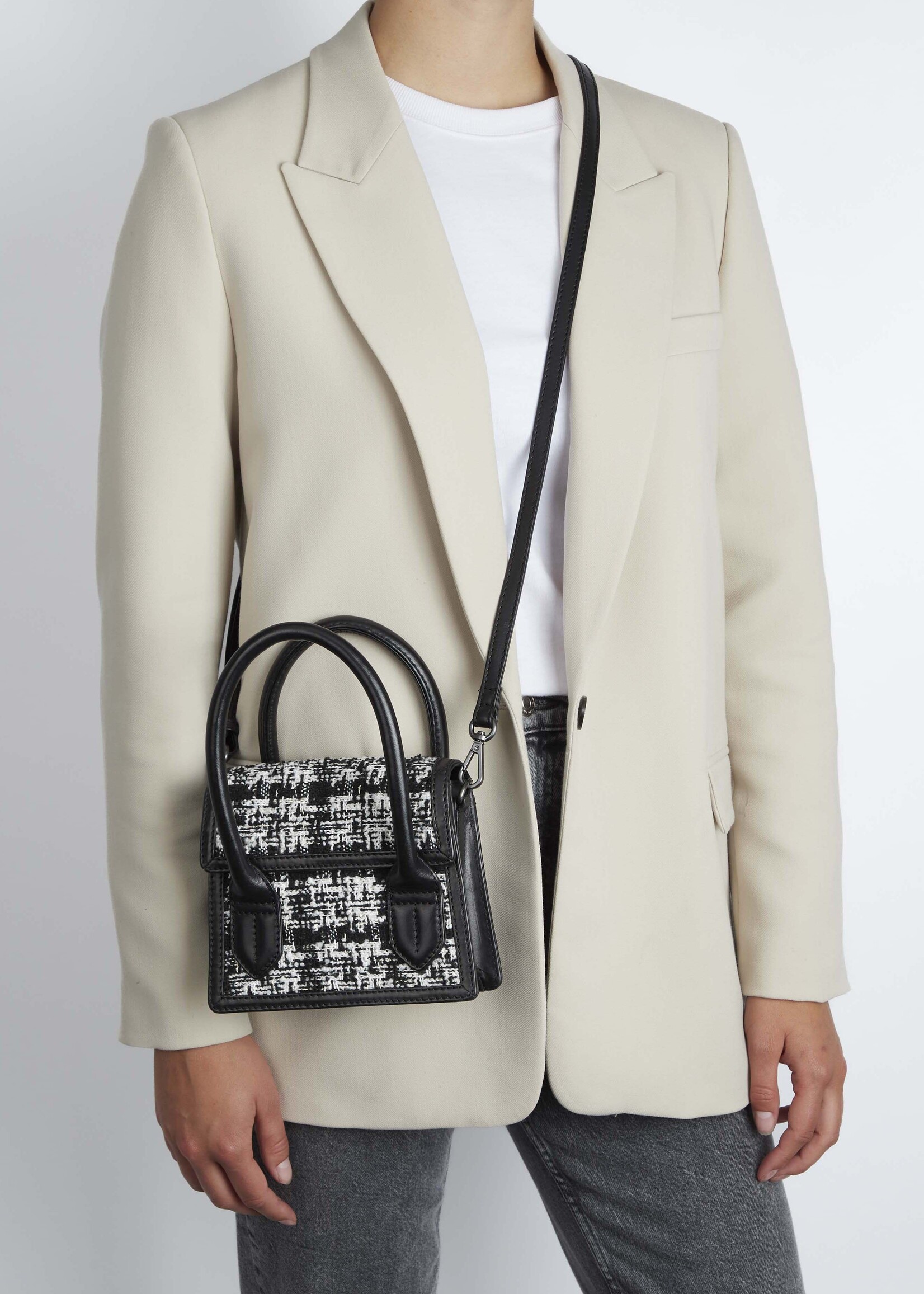 Markberg Vivienne Mini Bag - Tweed Mix Black w/ Black + Off White
