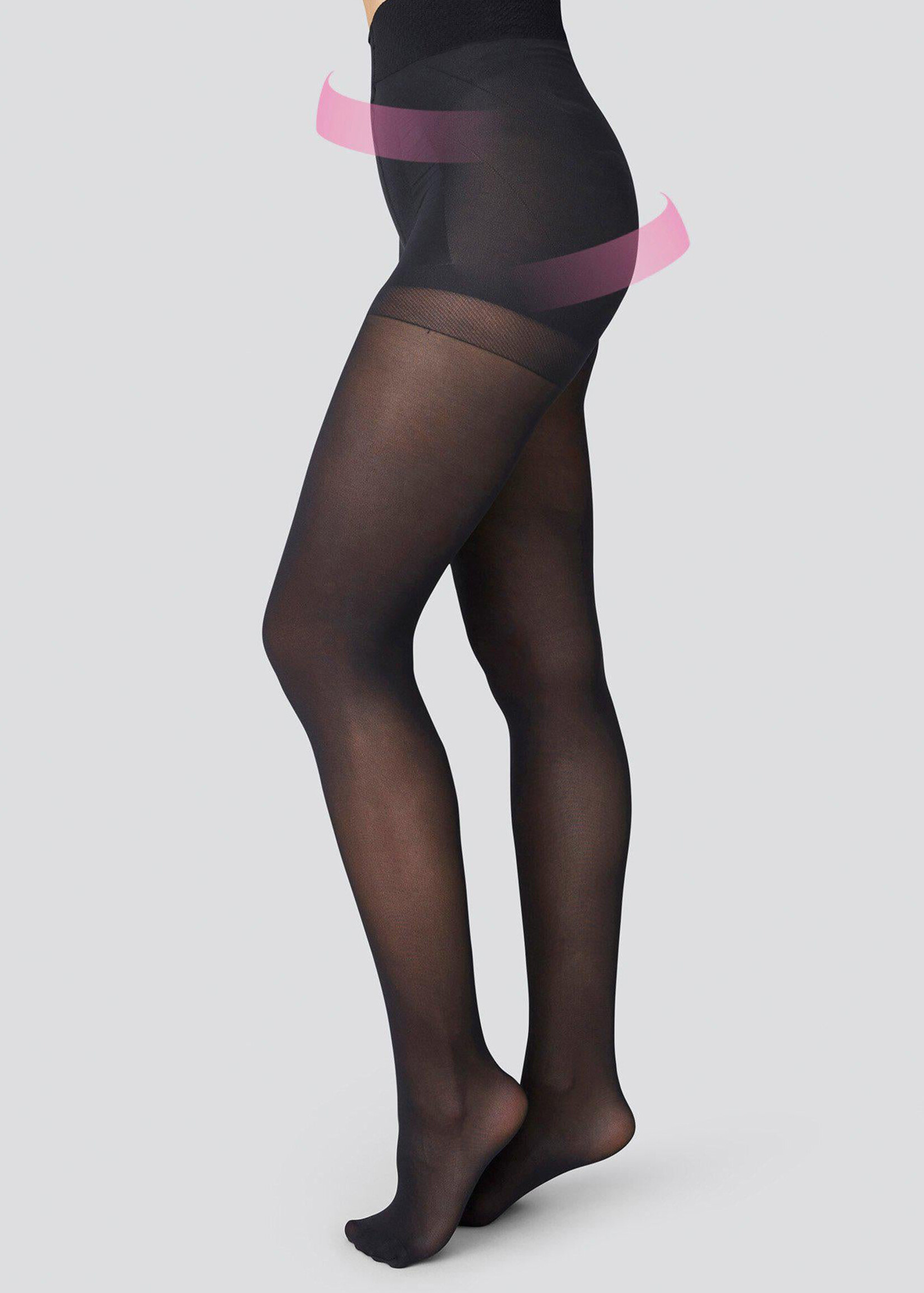 Swedish Stockings Anna Control Top Tights - Black
