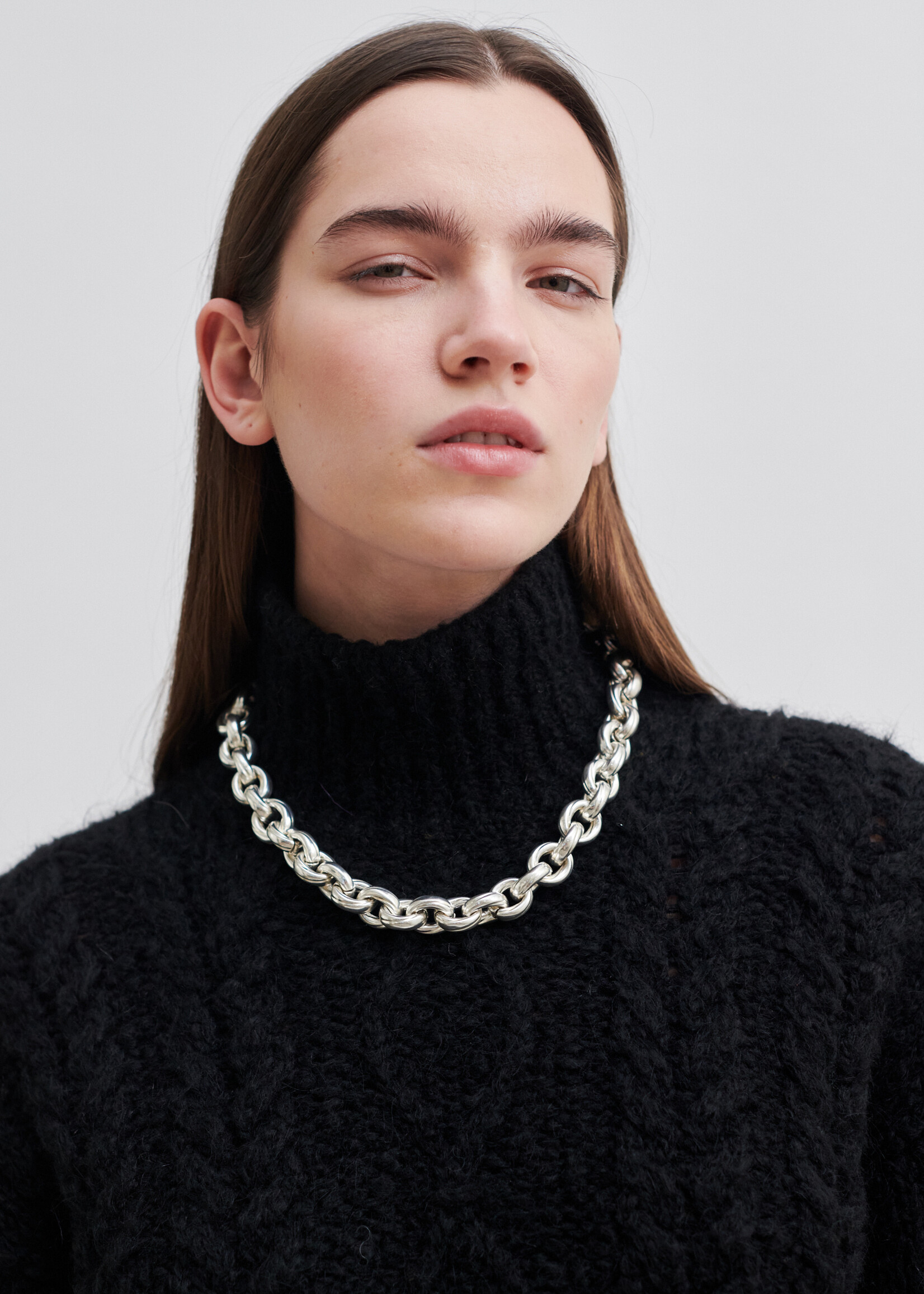 Second Female Dia Knit T-Neck Jumper - Black