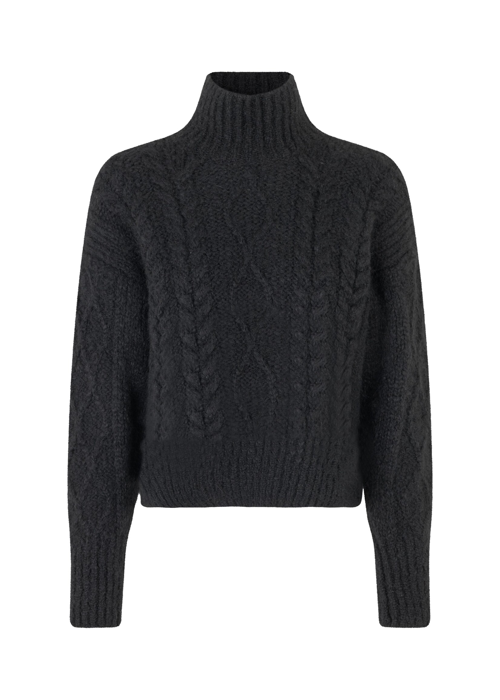 Second Female Dia Knit T-Neck Jumper - Black