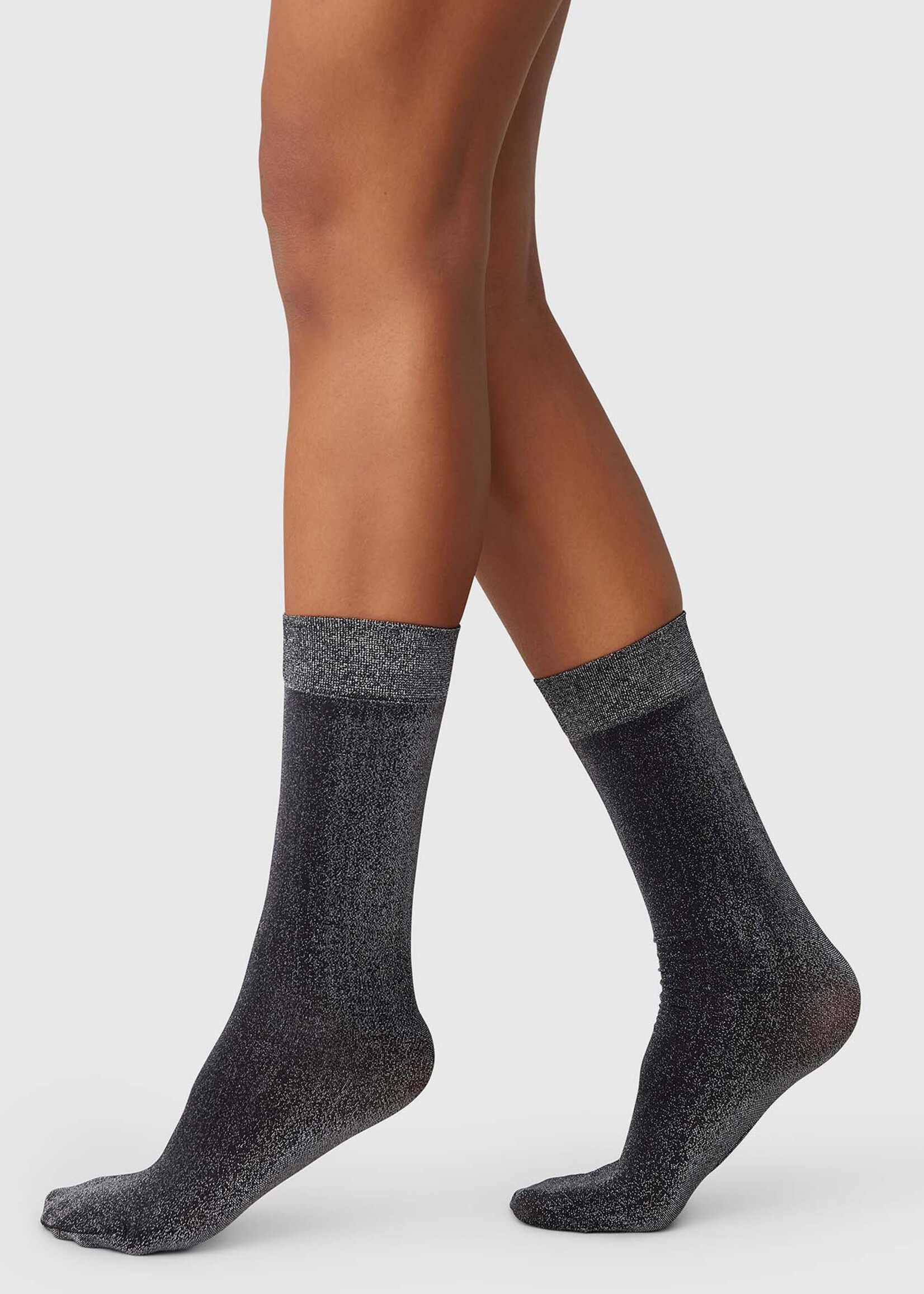 Swedish Stockings Ines Shimmery Socks - Black