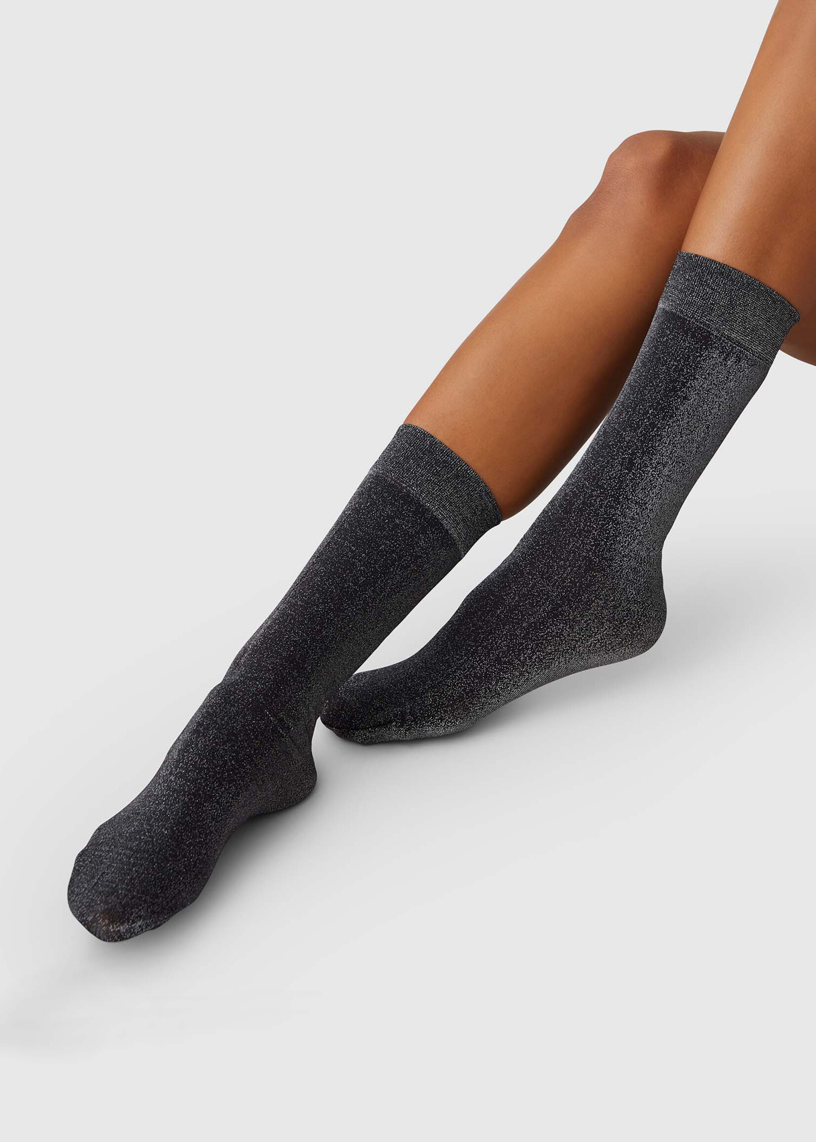 Swedish Stockings Ines Shimmery Socks - Black