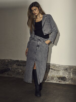 Co'Couture Vika Asym Slit Skirt - Mid Grey