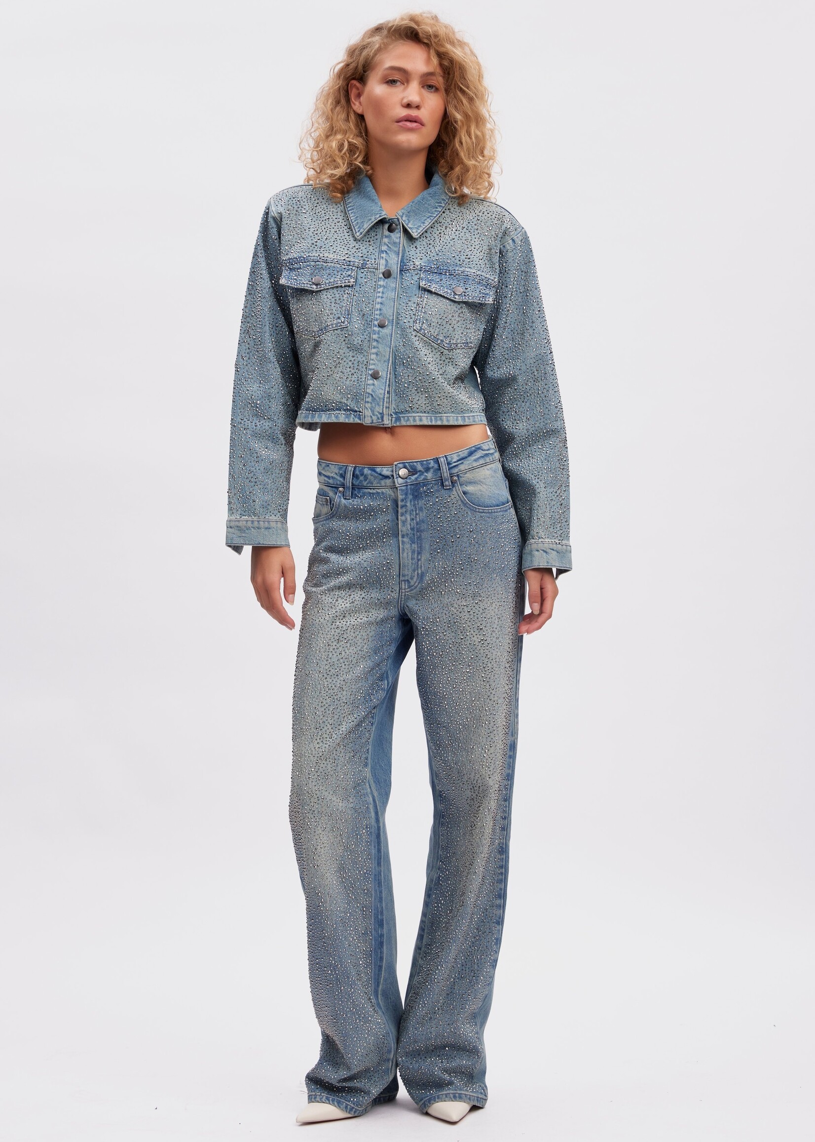 Gestuz Zorah Mid Waist Jeans - Mid Blue Washed