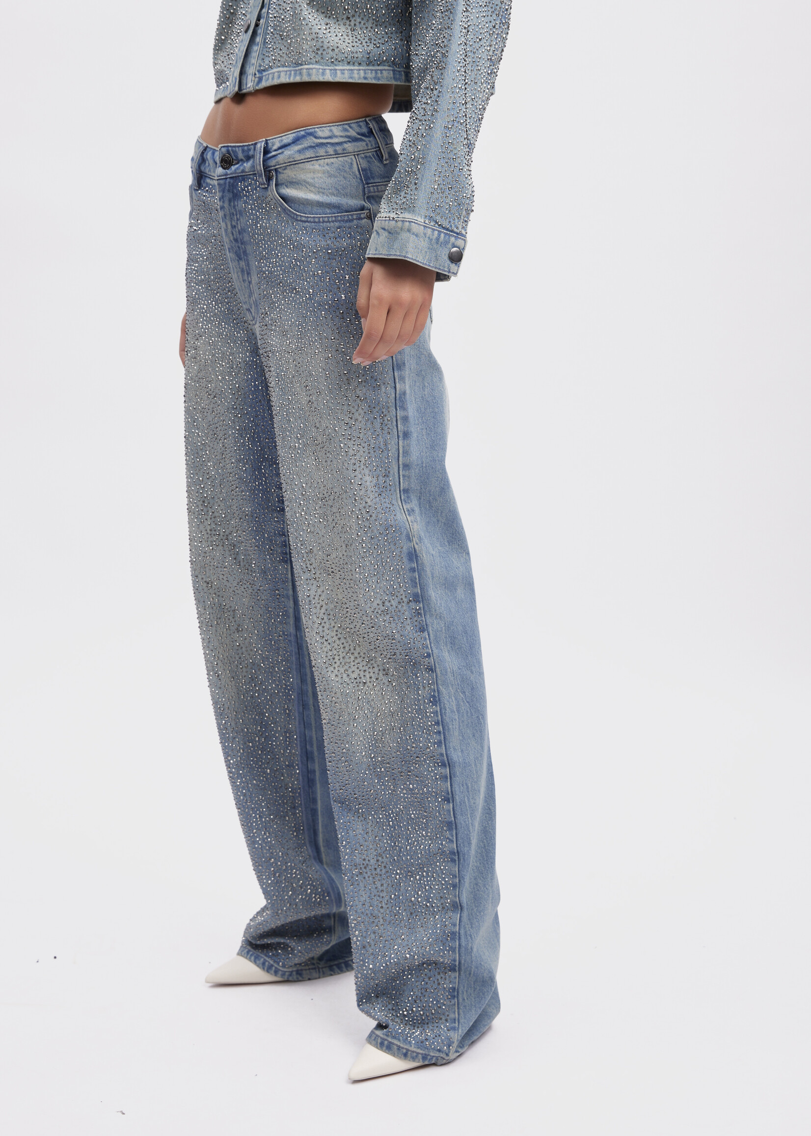 Gestuz Zorah Mid Waist Jeans - Mid Blue Washed