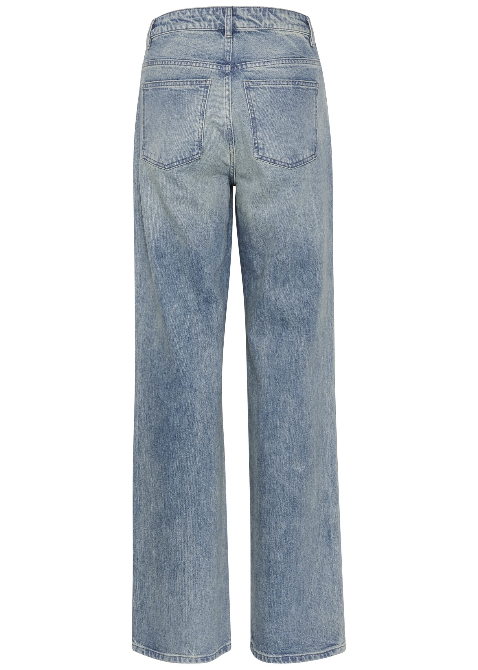Gestuz Zorah Mid Waist Jeans - Mid Blue Washed