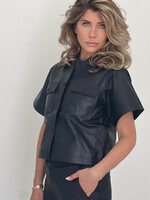 Est'Seven Enile Leather Jacket - Black