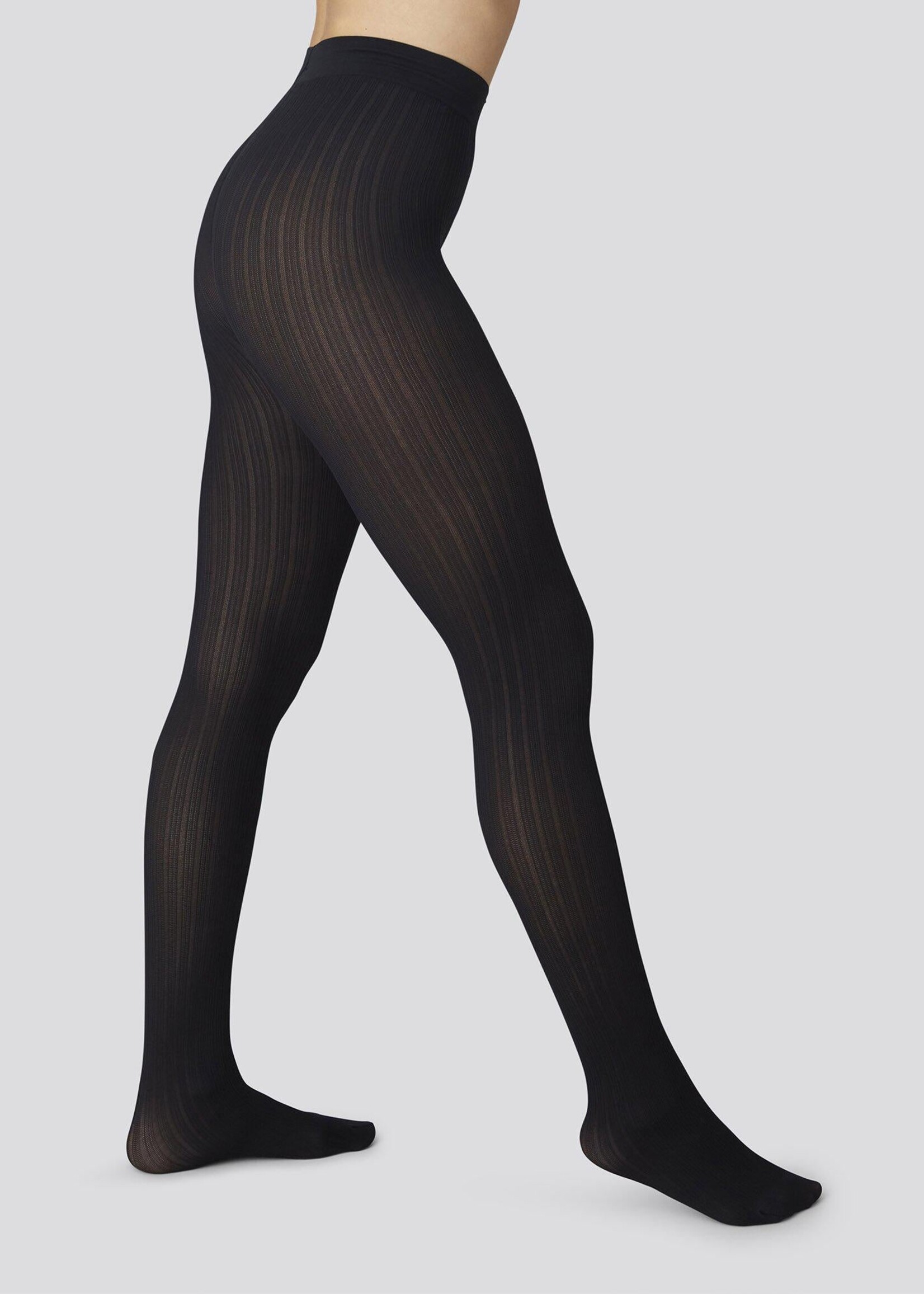 Swedish Stockings Alma Rib Tights - Black