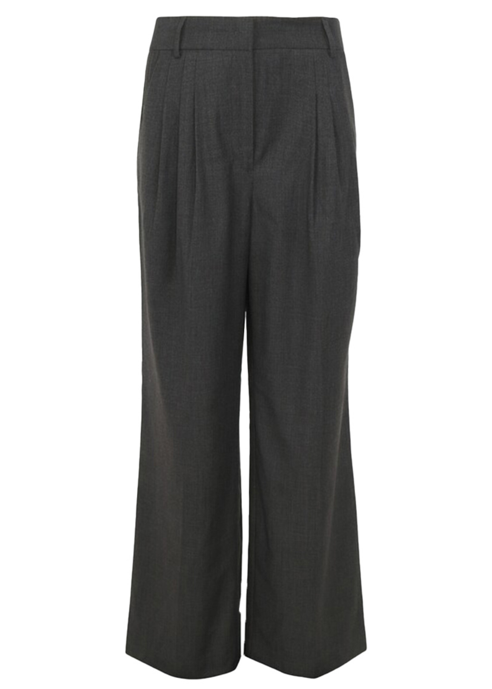 Co'Couture Vida Long Pleat Pant - Anthracite