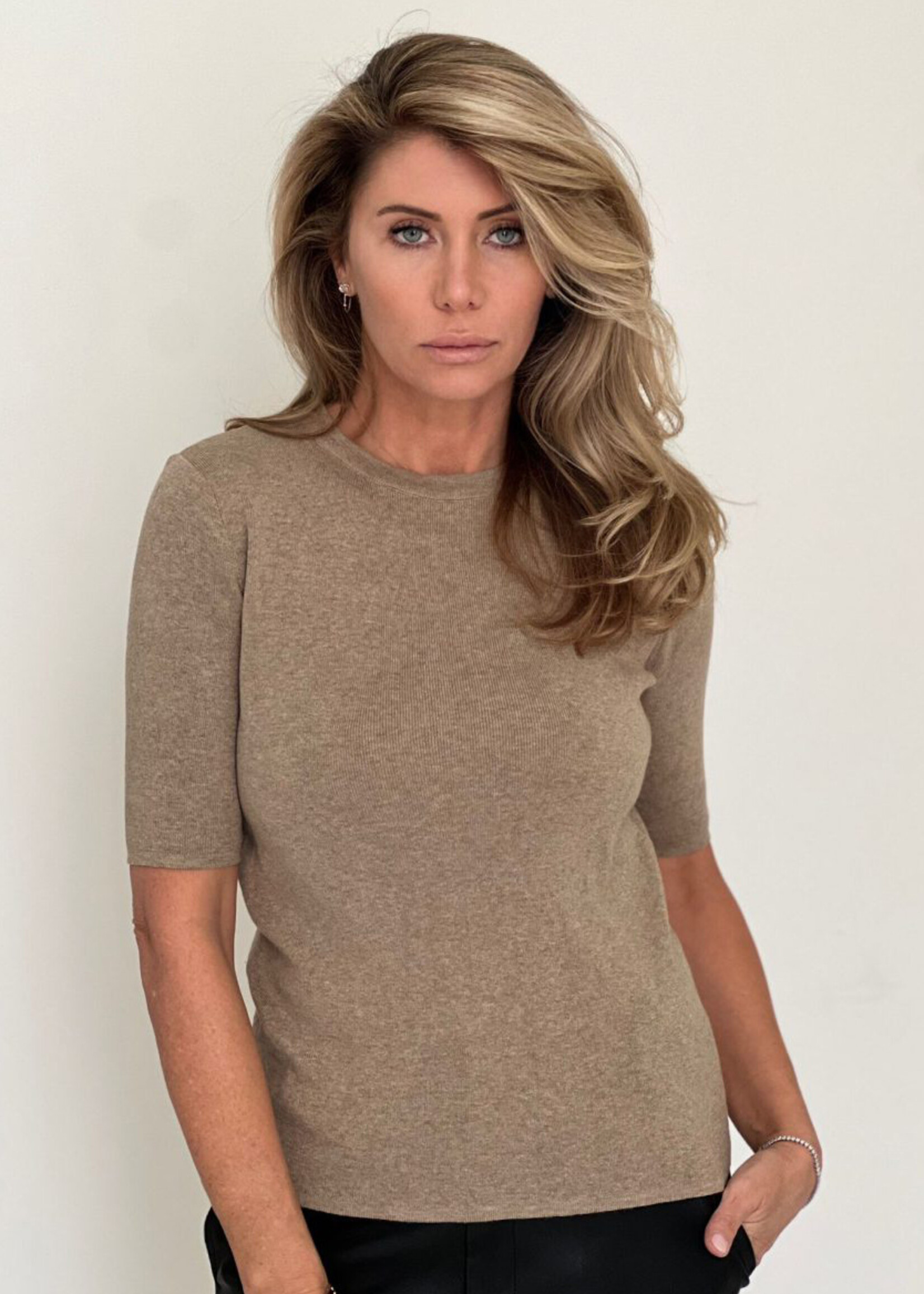 Est'Seven Manuel Short Sleeve Top - Moiré - Sigare