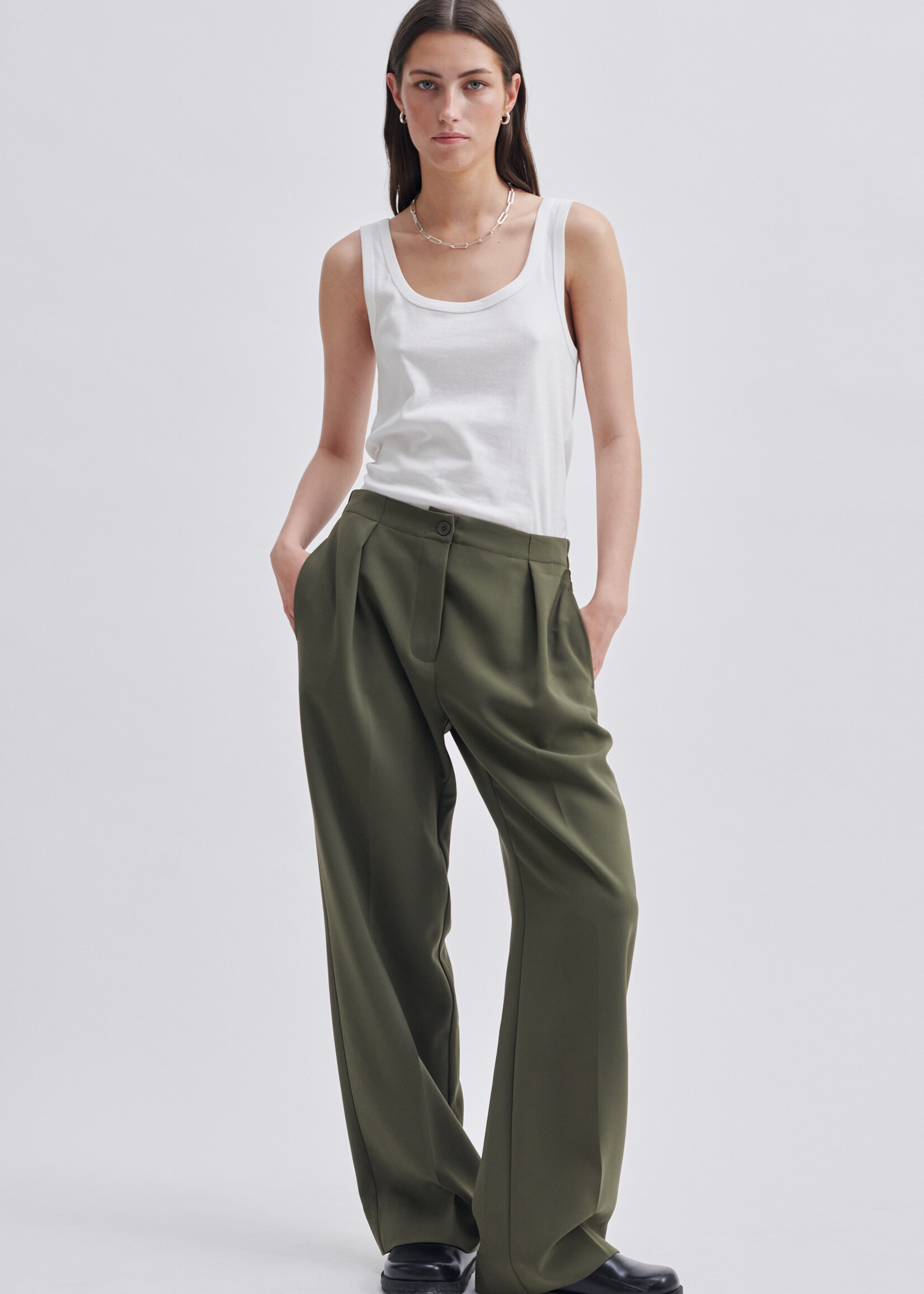 Second Female Fique Wide Trousers - Sea Turtle