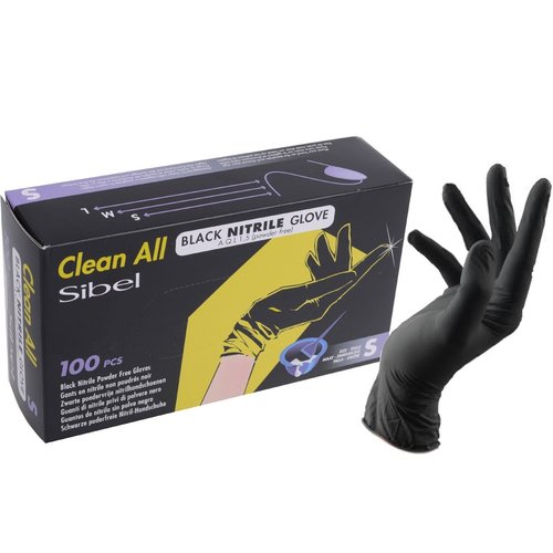 Sibel BLACK LATEX HANDSCHOENEN 100 STUKS SMALL