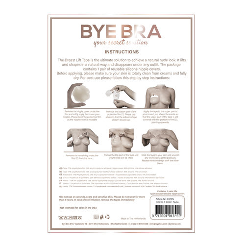 Bye Bra Bye Bra - Borst Lift & Fabric Tepel Covers D-F 1 Paar