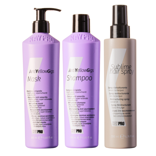 KayPro KayPro No Yellow set shampoo 350ml & haarmasker 350ml & sublime haarspray 100ml - giftset