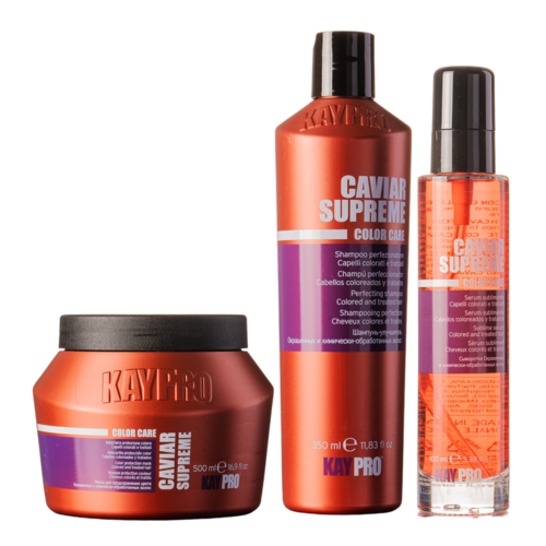 KayPro KayPro Caviar Supreme set shampoo 350ml & haarmasker 500ml & haarserum 100ml - giftset voor gekleurd haar