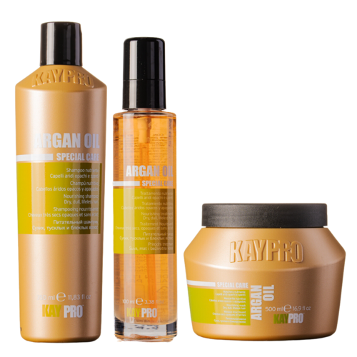 KayPro KayPro Argan Oil Set Shampoo 350ml & Haarmasker 500ml & Haartreatment 100ml - Giftset voor dik en droog haar