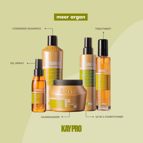 KayPro KayPro Argan Oil Set Shampoo 350ml & Haarmasker 500ml & Haartreatment 100ml - Giftset voor dik en droog haar