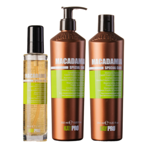 KayPro Macadamia set shampoo 350ml & conditioner 350ml & haarserum 100ml - giftset voor droog en fijn haar