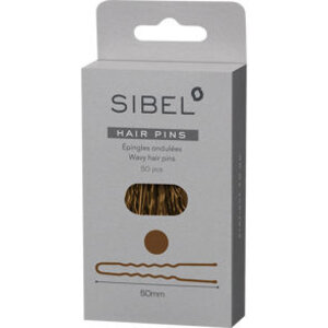 Sibel Wavy Pins 60mm Bruin/50Pcs