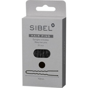 Sibel Wavy Pins 70mm Black/50Pcs