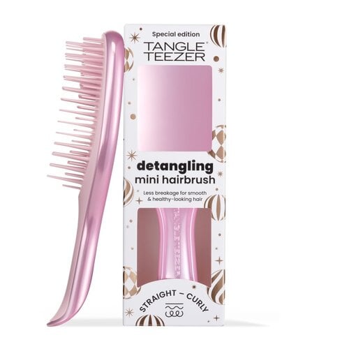 Tangle Teezer Tangle Teezer Ultimate Detangler Mini Chrome Satin Pink Tangle Teezer Tangle Teezer Ultimate Detangler Mini Chrome Satin Pink