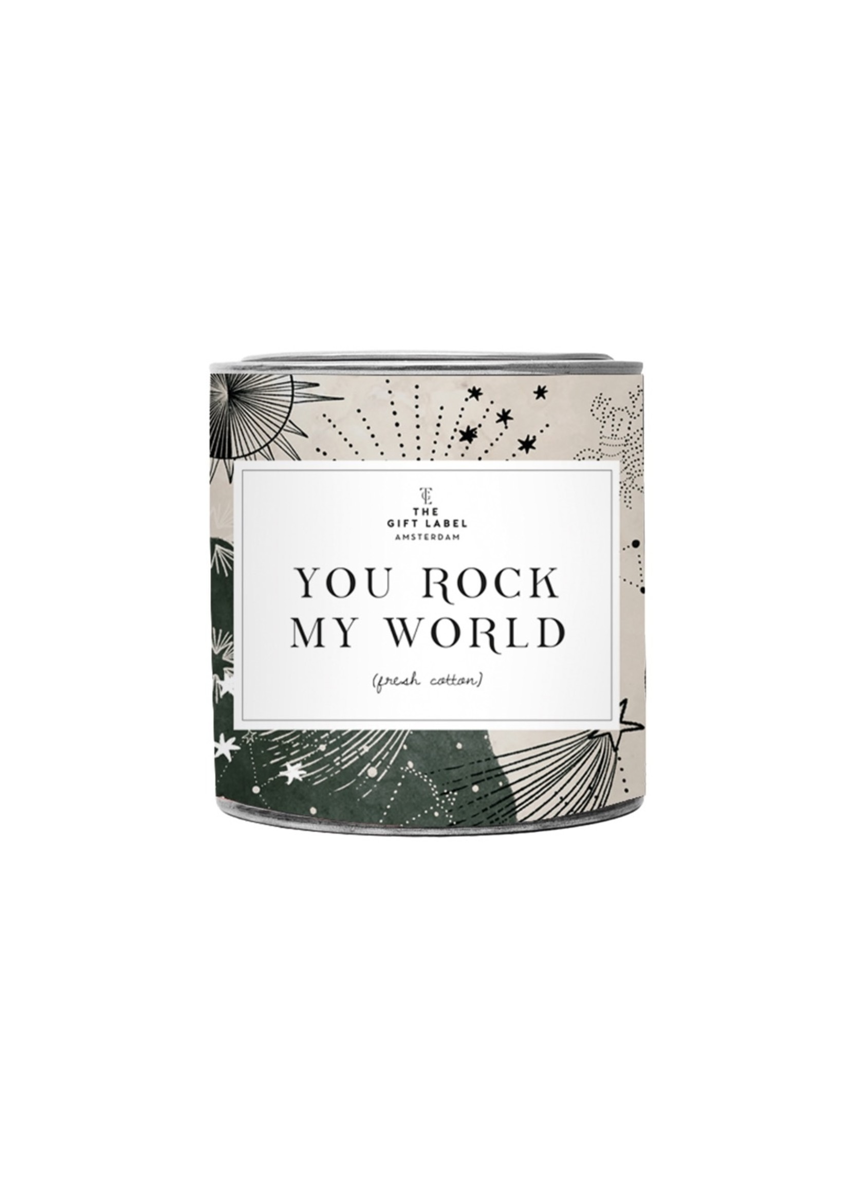 The Gift Label Geurkaars 310gr - You Rock My World - Fresh Cotton