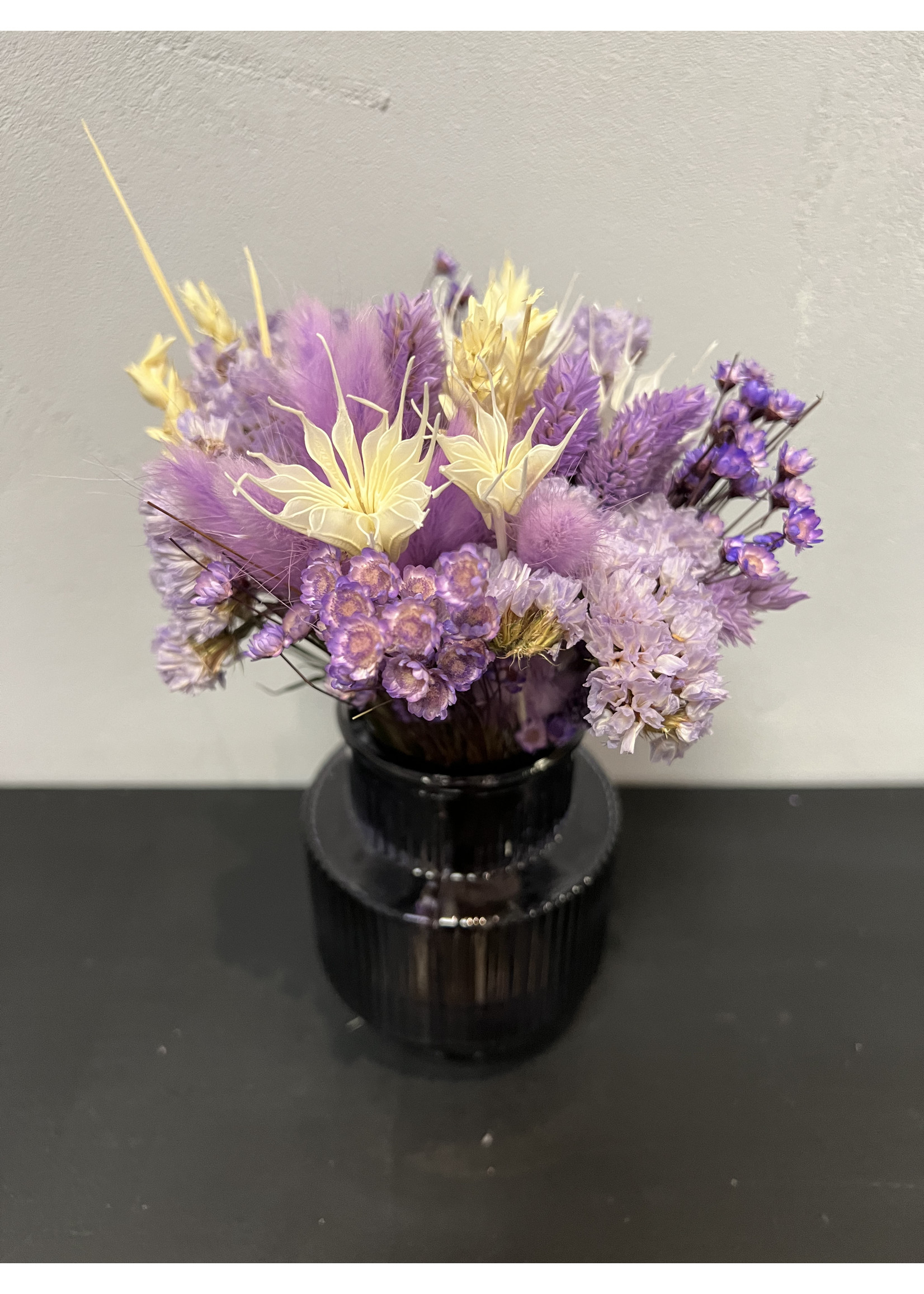 Karakum vaas lila met droogbloemen klein